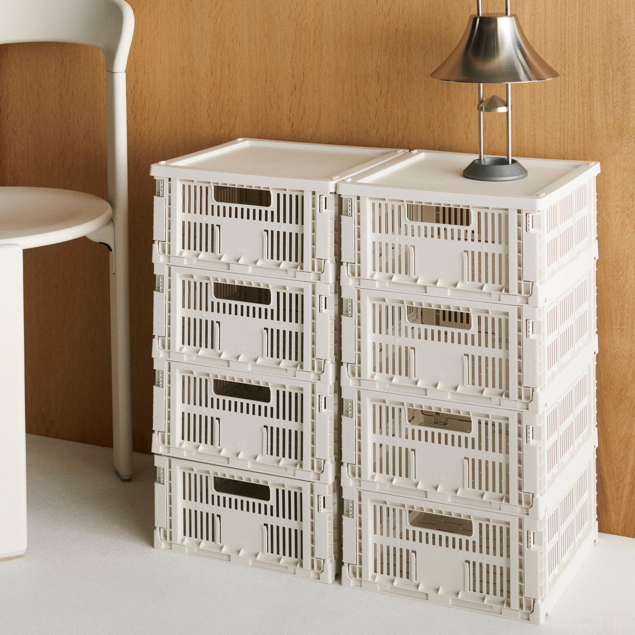 HAY Recycled Storage Bin Collapsible Plastic Lid - Off White