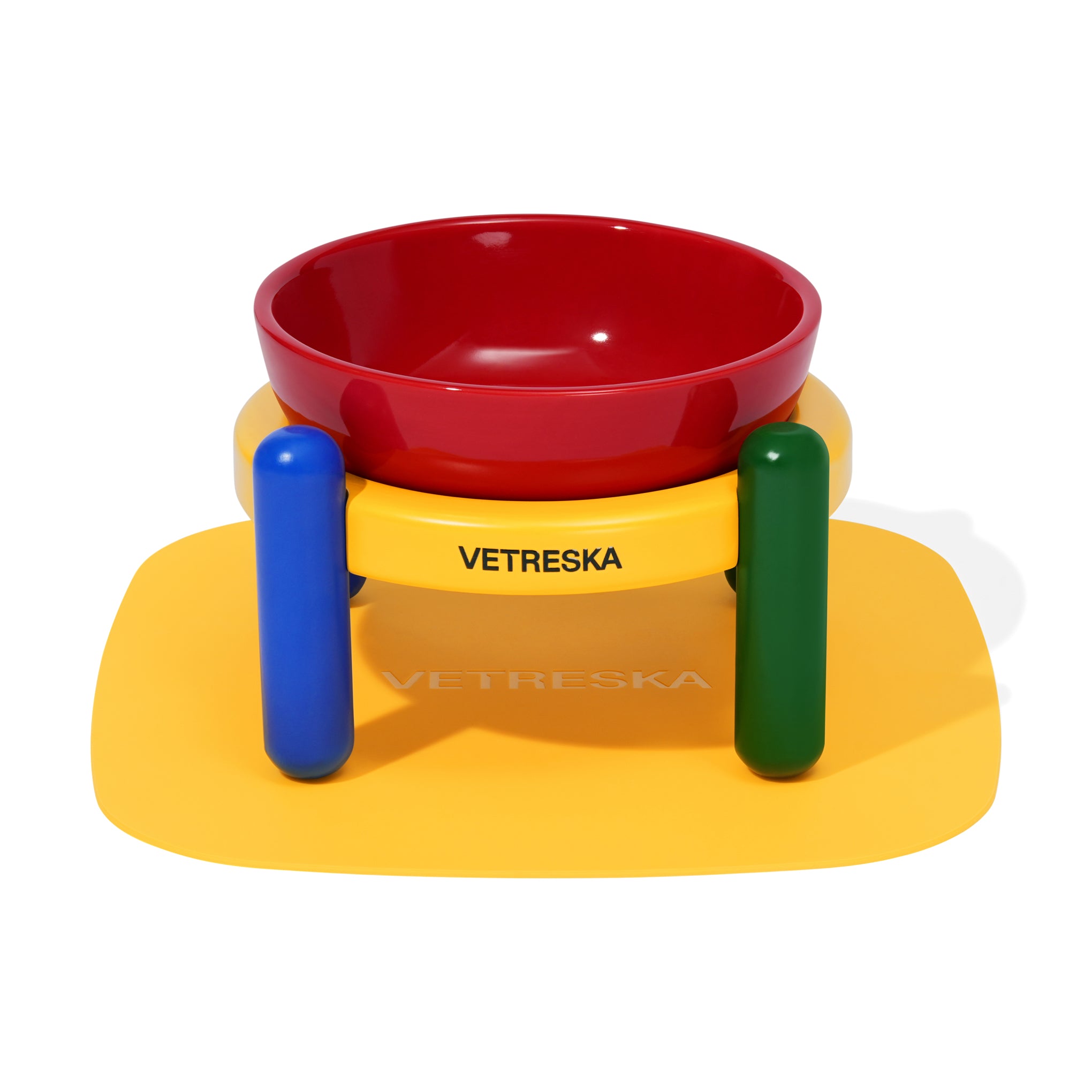 Vetreska Chroma Elevated Pet Bowl & Mat Set Small MoMA Design Store