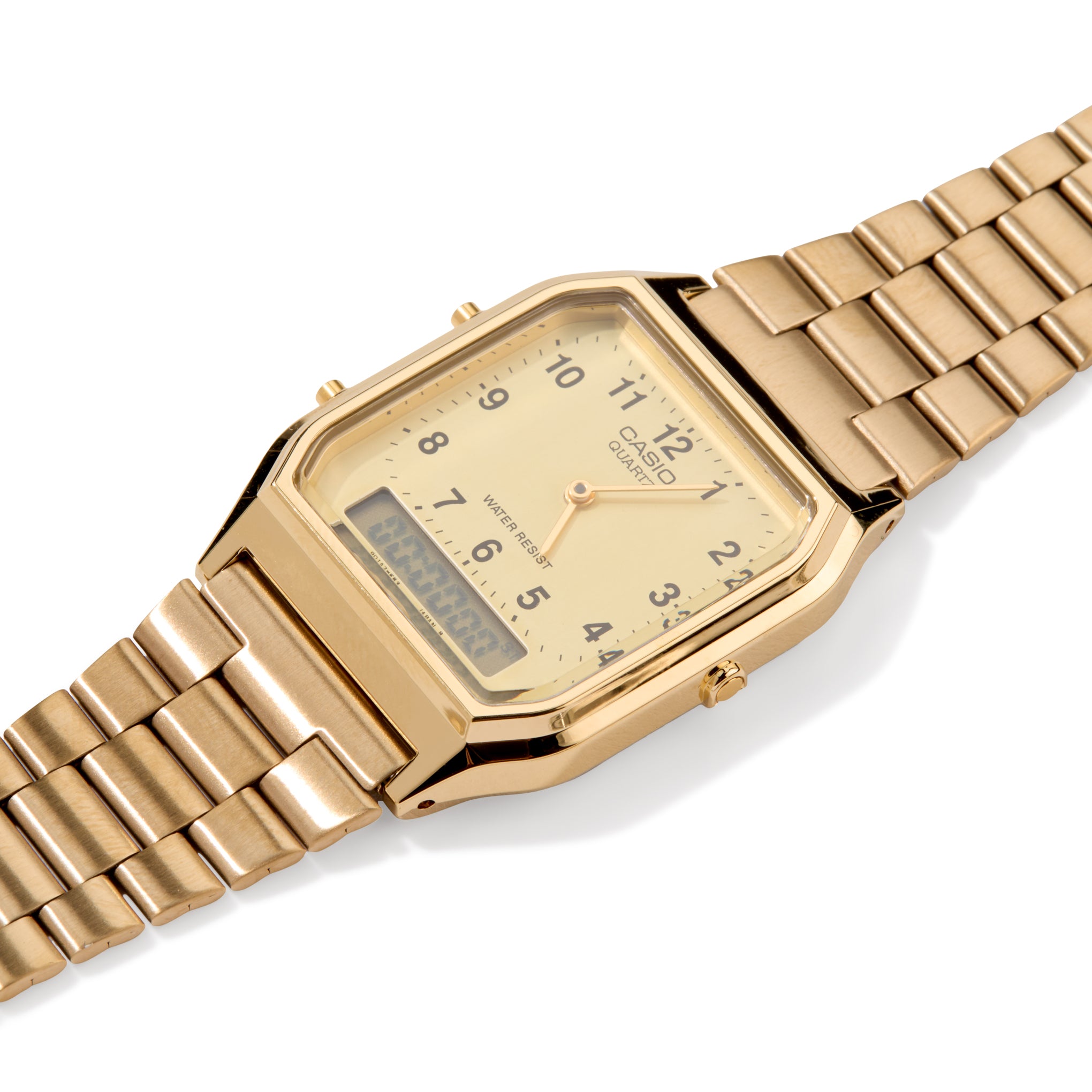 Casio AQ230 Analog Digital Watch - Gold – MoMA Design Store