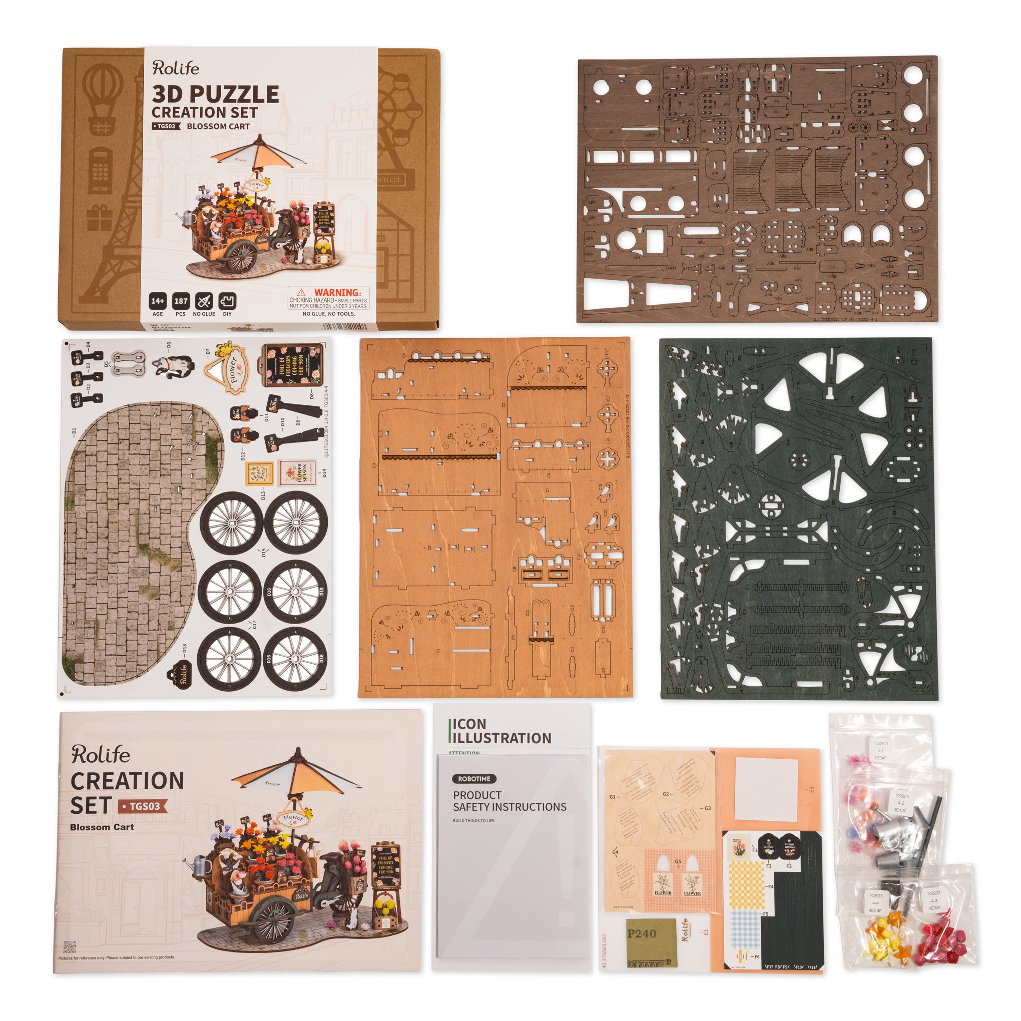 Rolife DIY Blossom Cart 3D Puzzle – MoMA Design Store