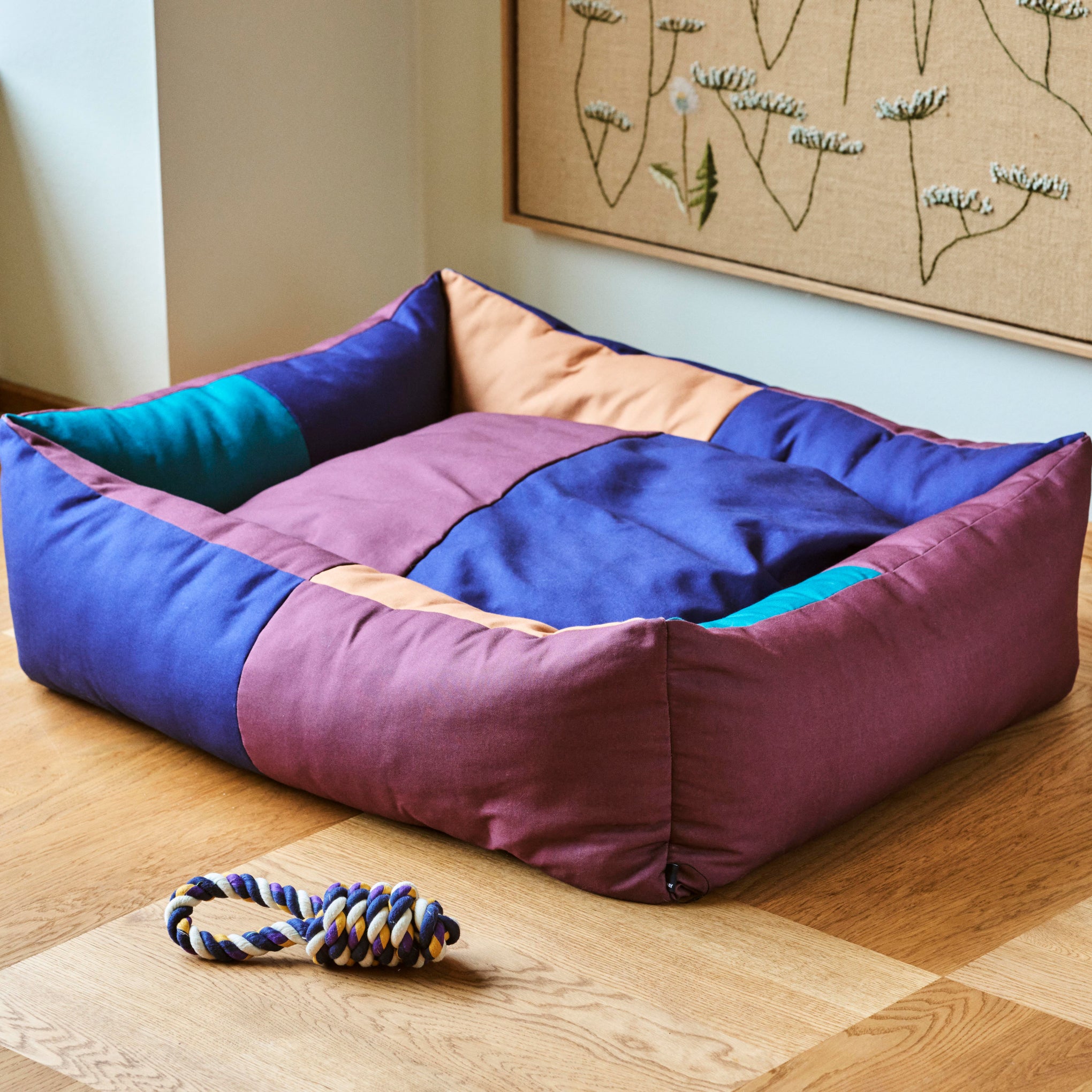 HAY Dog Bed in Recycled Polyester - Burgundy/ Green – MoMA Design