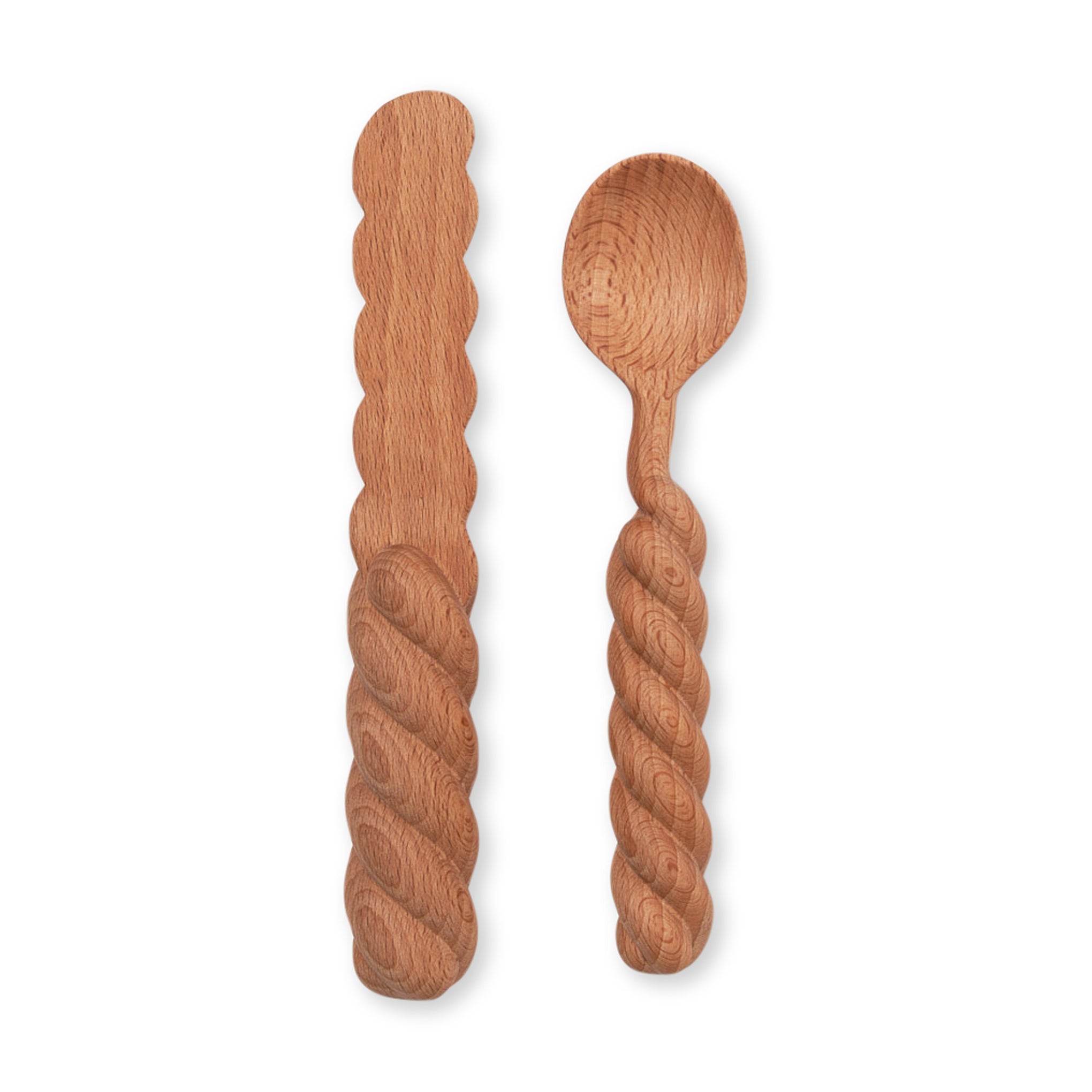 Twist Wood Charcuterie Utensils - Set of 2