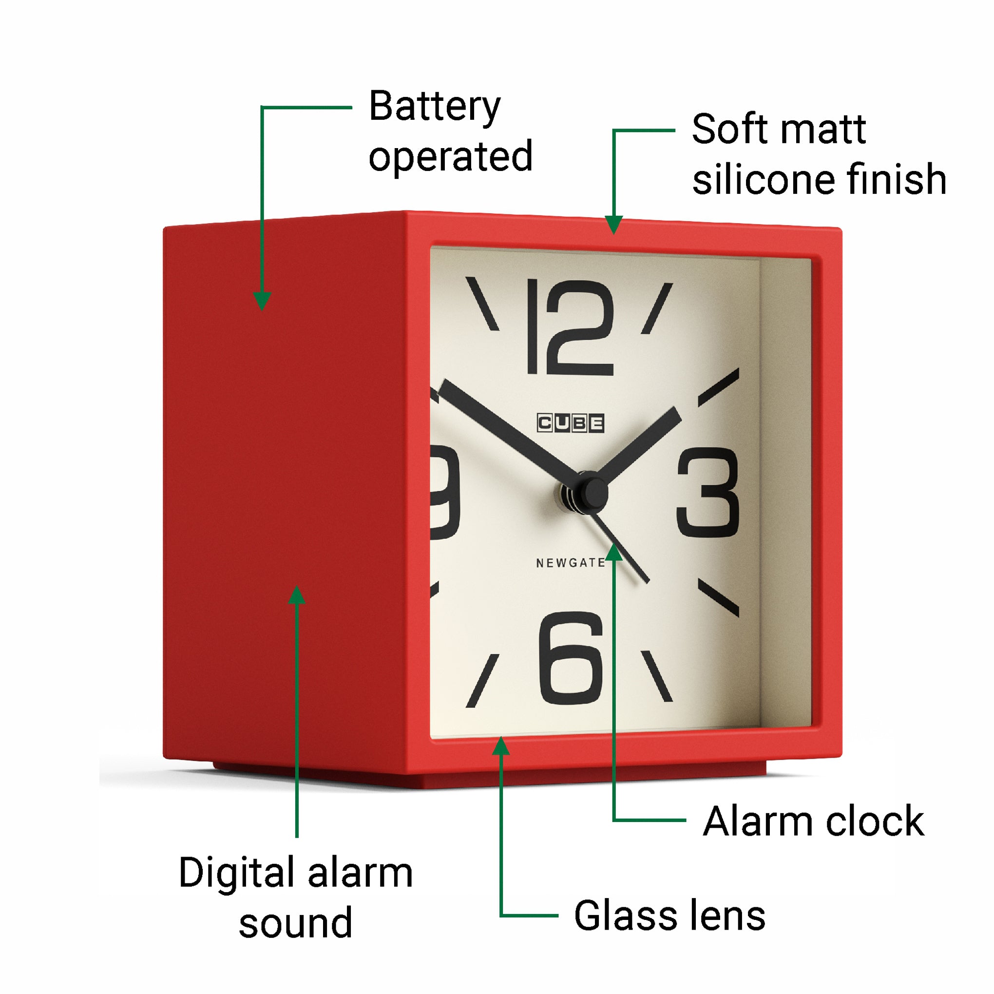 Newgate Cube Alarm Clock - Red – MoMA Design Store