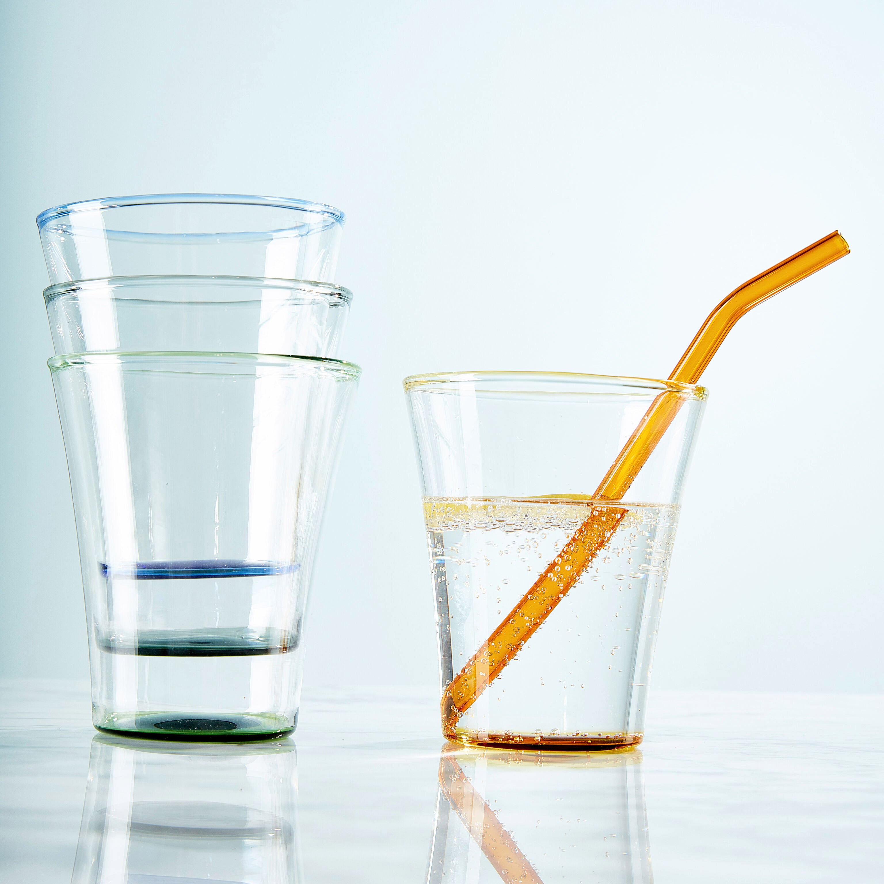 Color Accent Drinking Glasses Set of 4 Tall MoMA Design Store