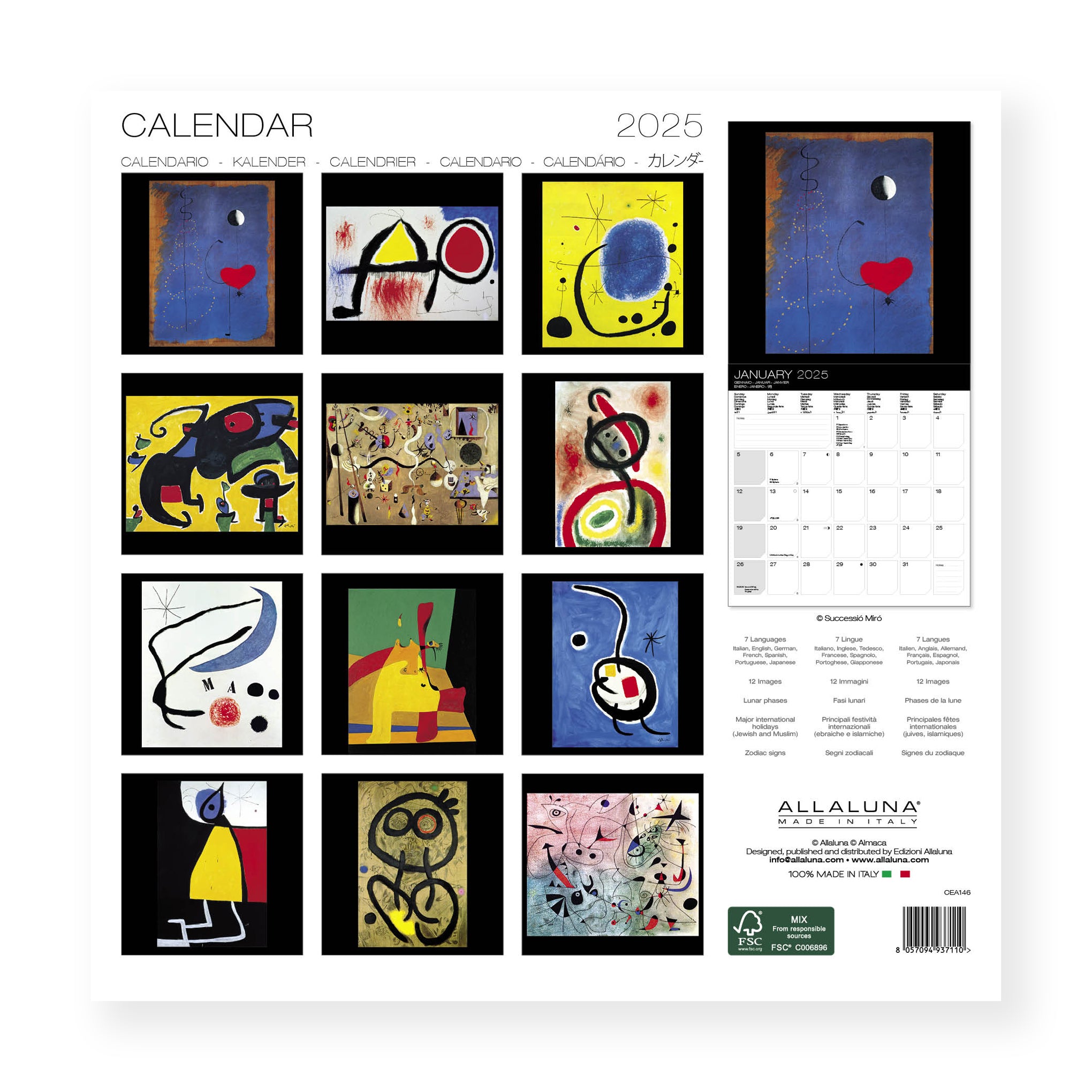 2025 Joan Miró Wall Calendar MoMA Design Store