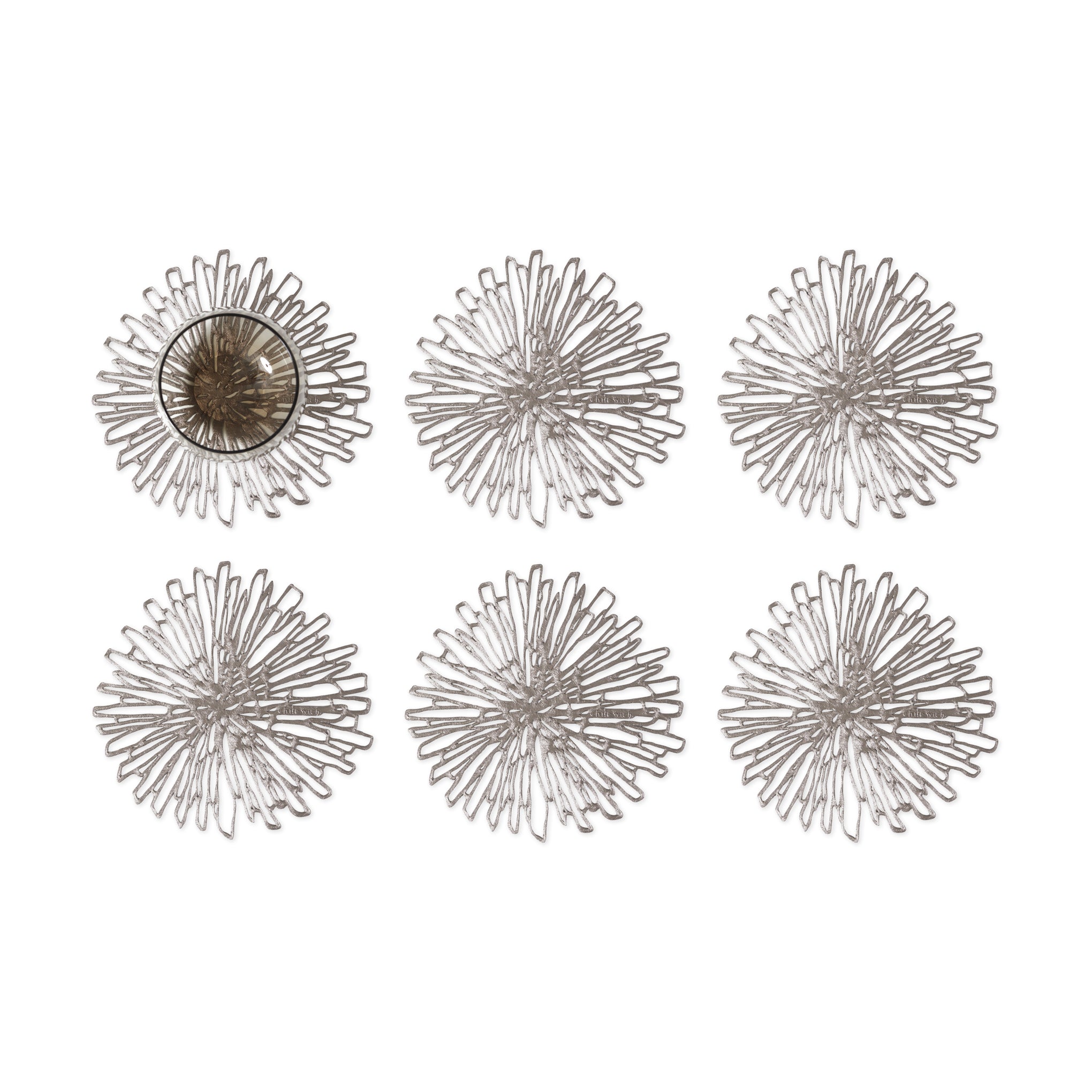 Chilewich Bloom Coasters Set of 6 Gunmetal MoMA Design Store