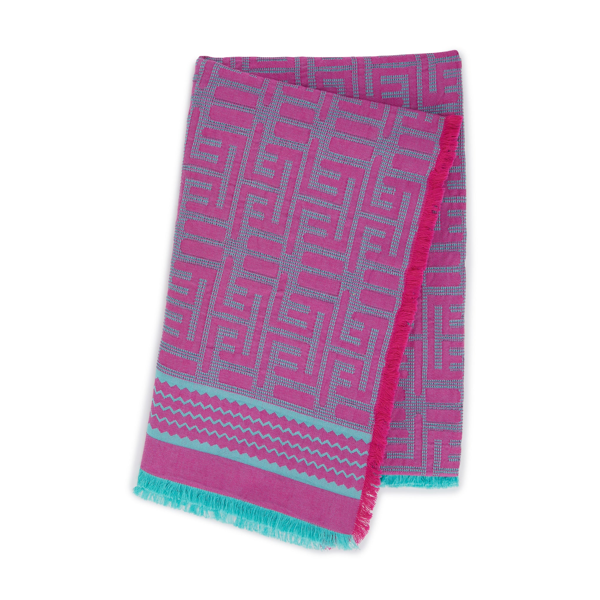 Kuba Summer Cotton Throw - Fuschia