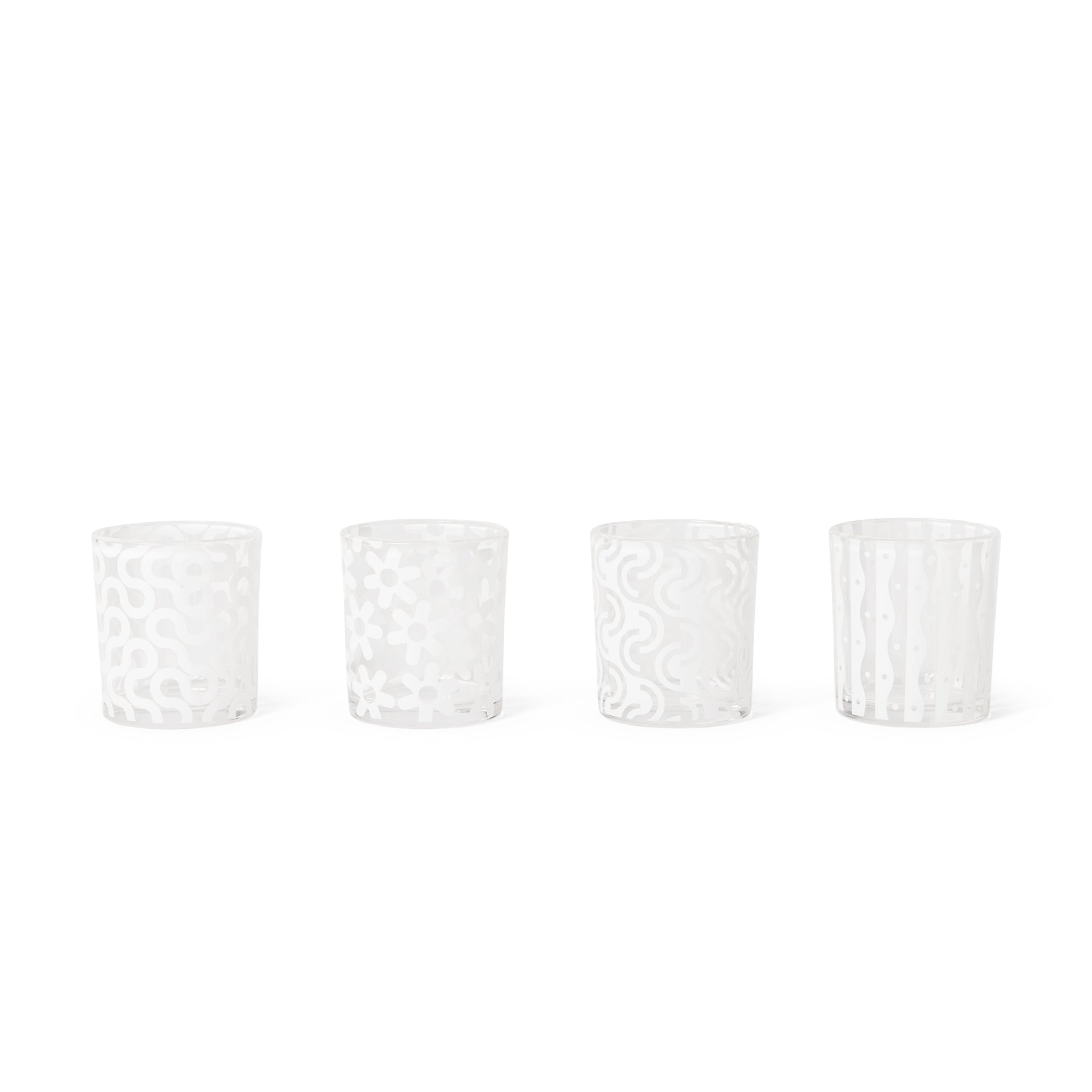 Dusen Dusen Pattern Glass Tumblers - Set of 4
