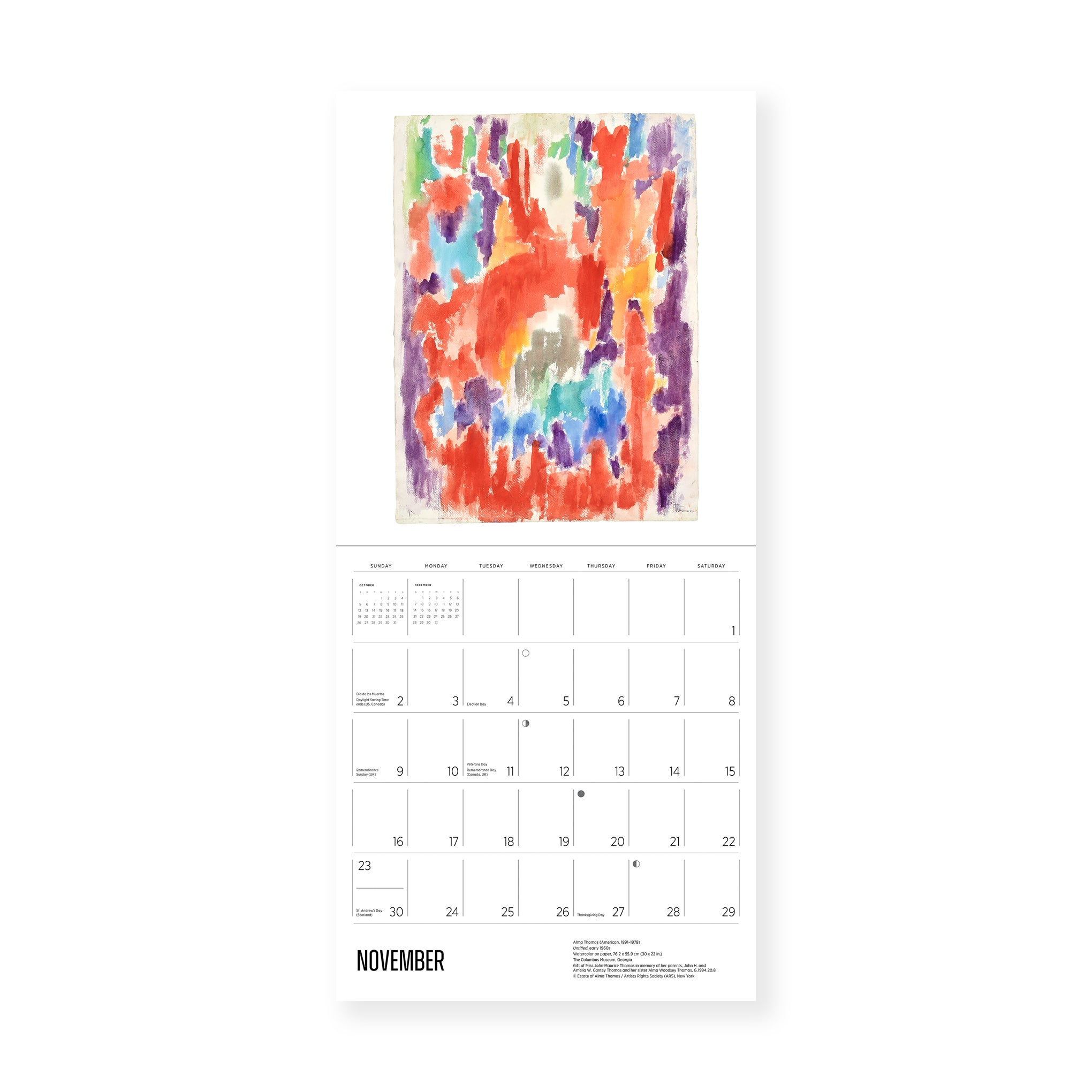 2025 Alma Thomas Wall Calendar MoMA Design Store