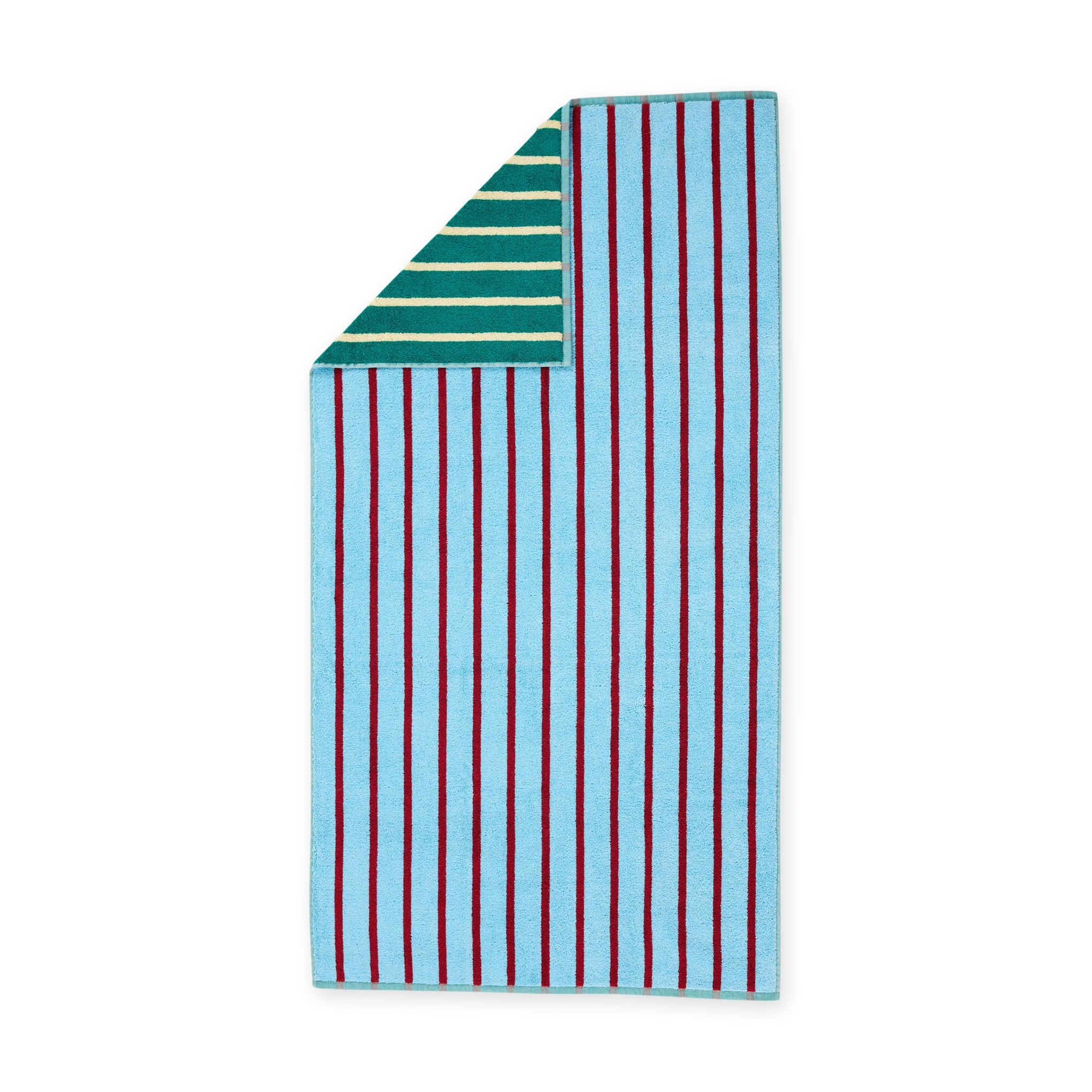 Dusen Dusen Cotton Towel - Tile Stripe (Blue/ Green)