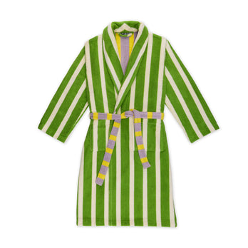 Dusen Dusen Striped Bathrobe - Green/ Lavender by Ellen Van Dusen | Small