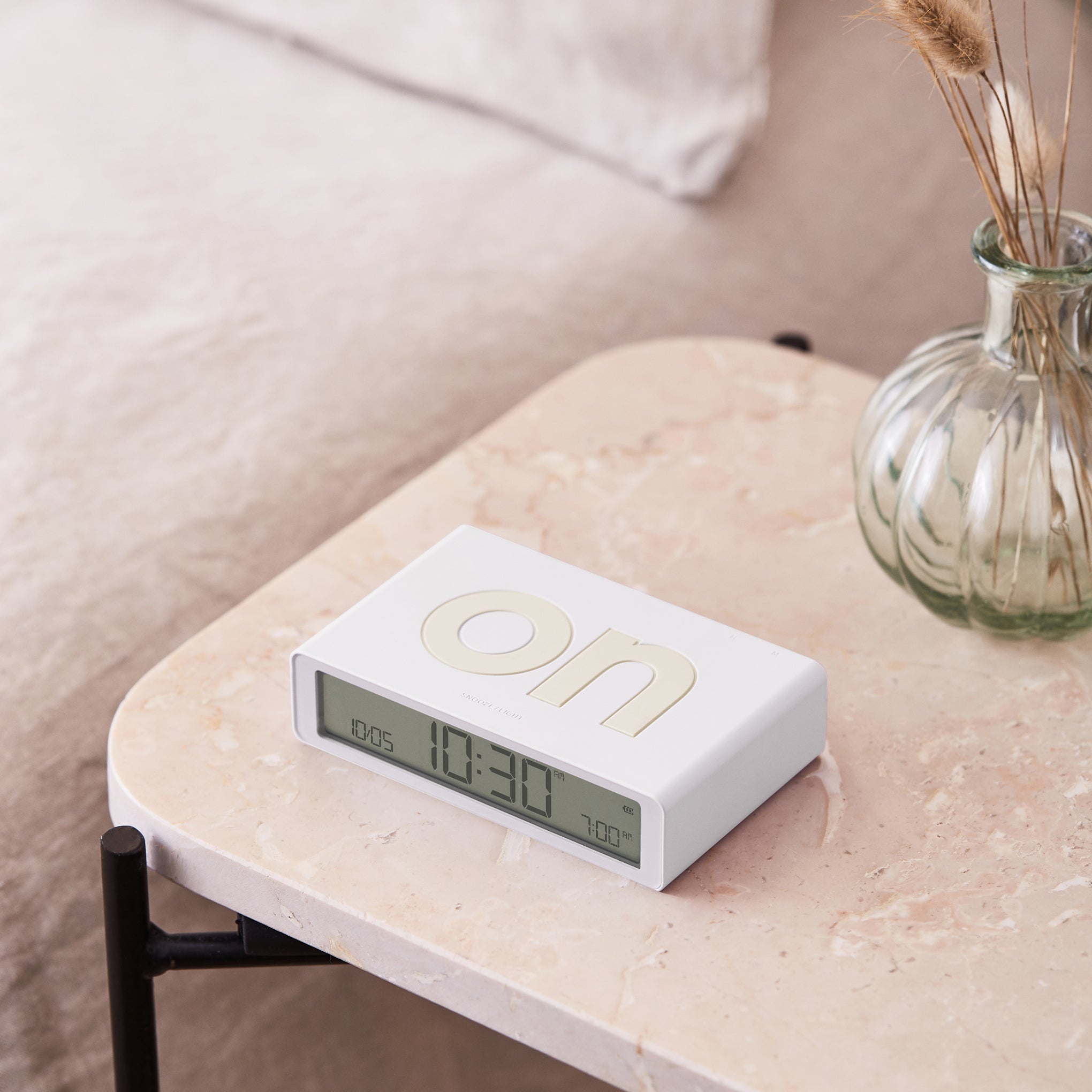 Lexon Flip Rechargeable Alarm Clock - White – MoMA Design Store