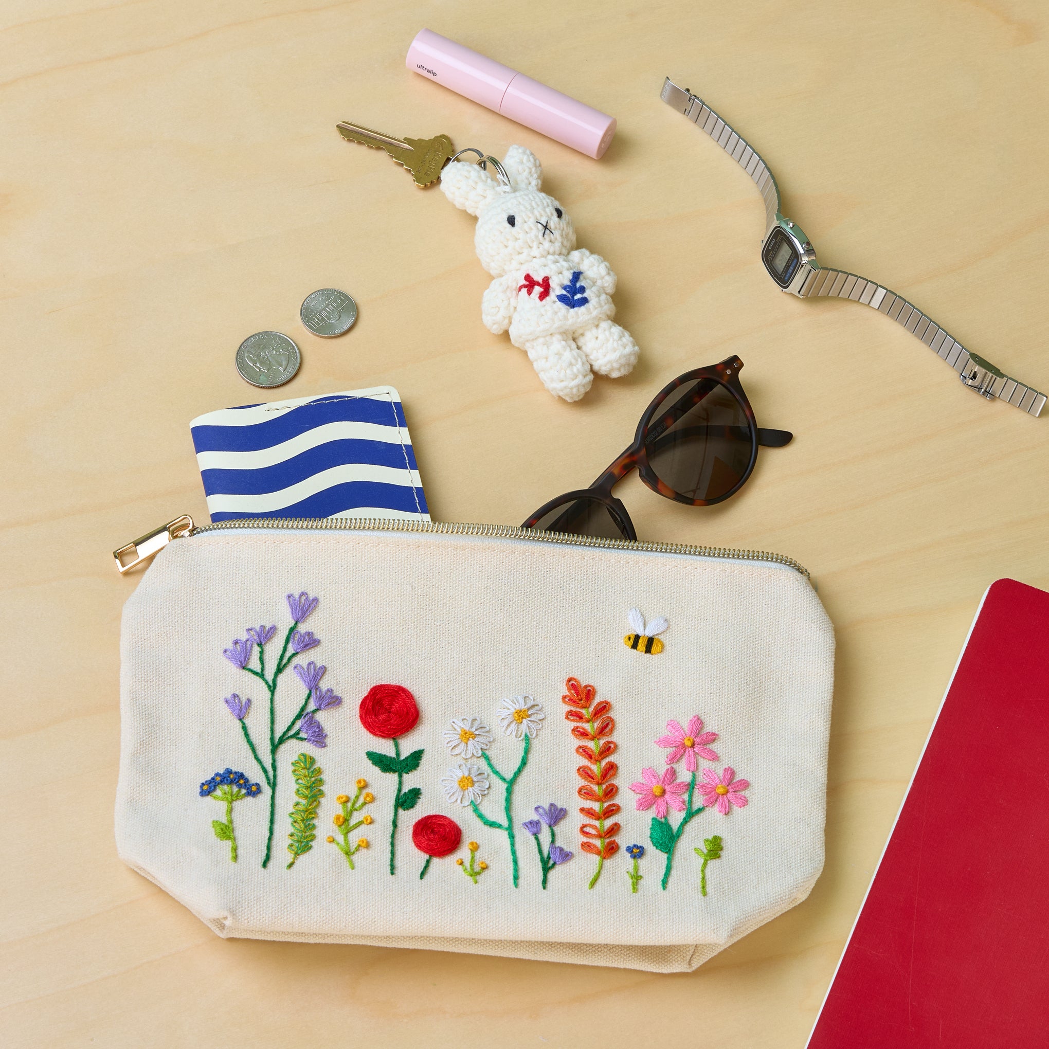 Stitch Your Flowers Zip Pouch DIY Embroidery Kit – MoMA Design Store