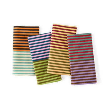 Dusen Dusen Striped Cotton Napkins - Set of 4 - Dual Stripe