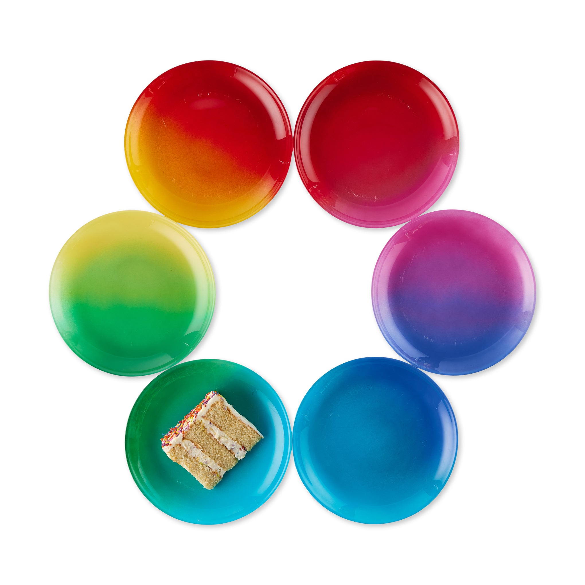 Spectrum Glass Dessert Plates - Set of 6