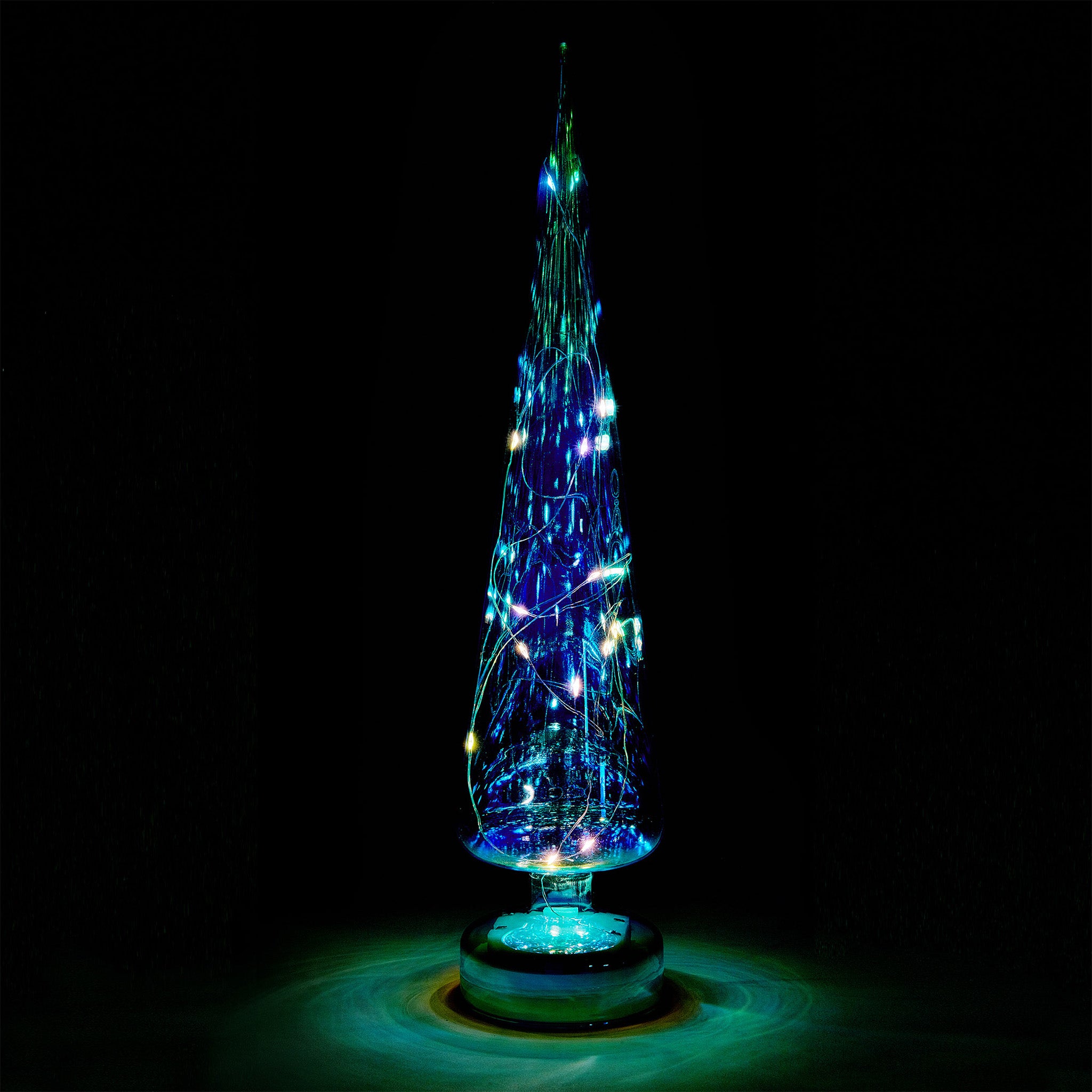 MoMA LED Glass Lighted Tree- Large - Teal Iridescent – MoMA Design Store
