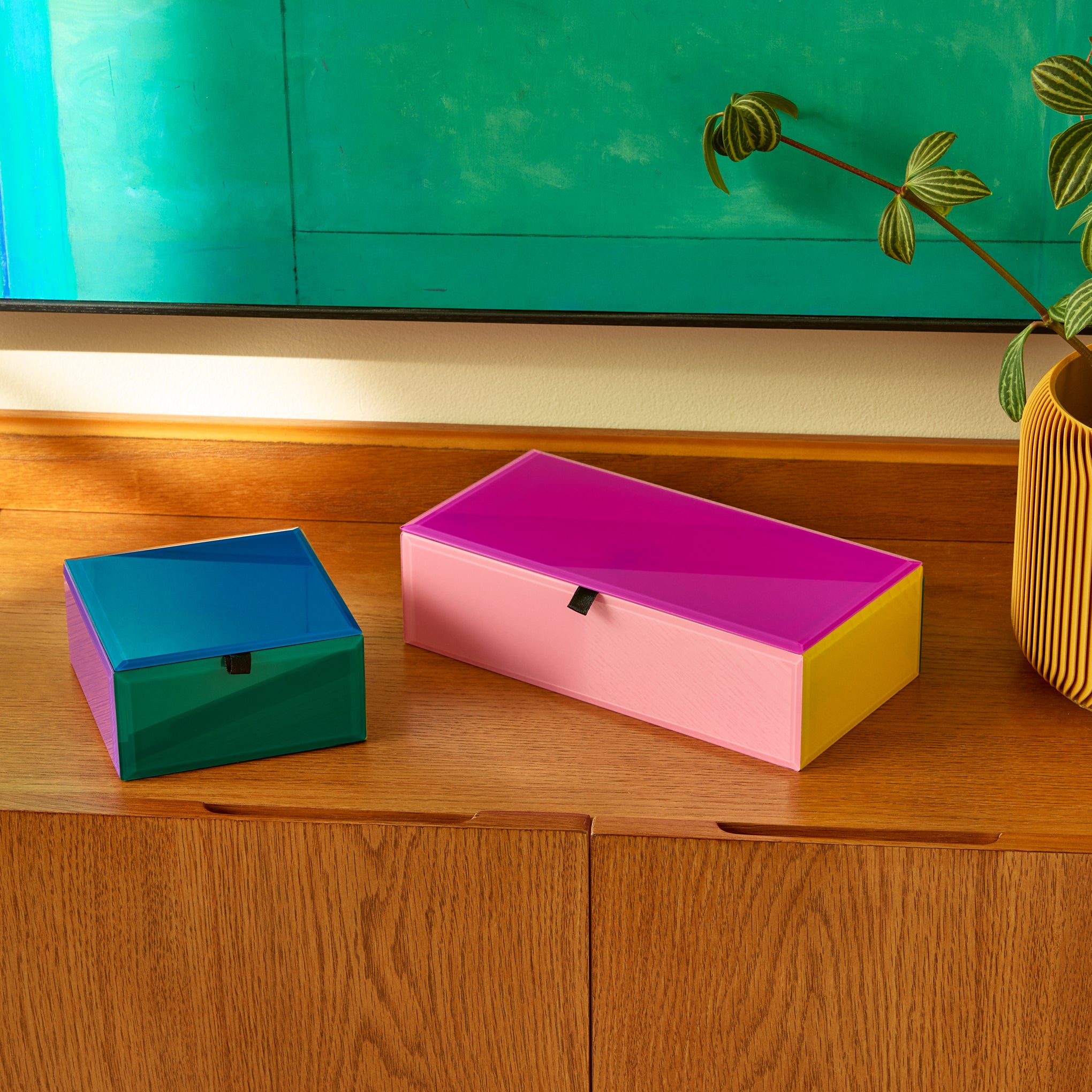 Colorblock Glass Jewelry Box - Blue Multi – MoMA Design Store
