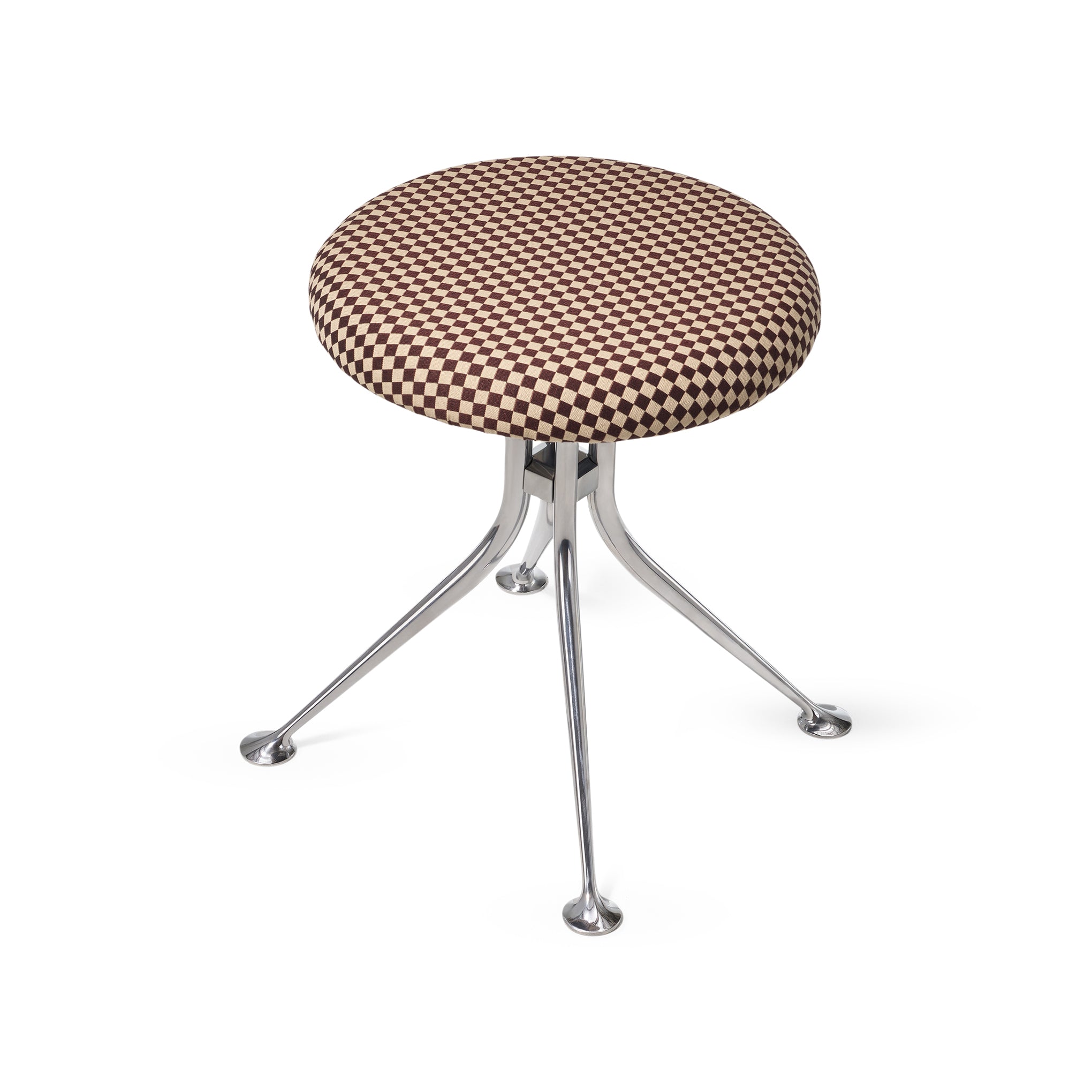 Alexander Girard Upholstered Stool from Herman Miller - Checker Sienna ...