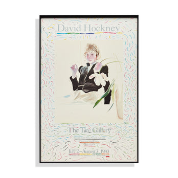 David Hockney Celia In A Black Dress With White Flowers Framed Poster