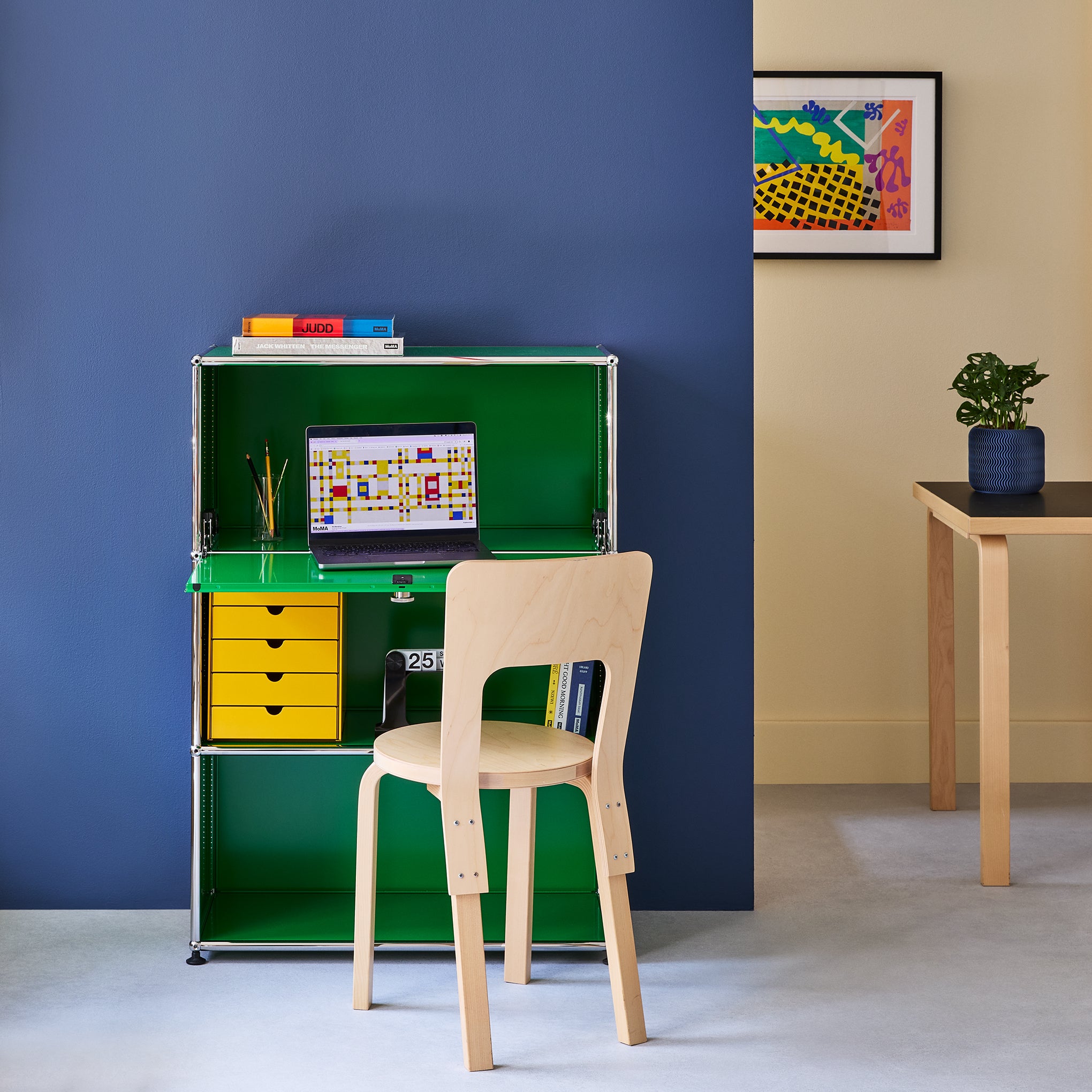 USM Haller ハラ－ D500 メタルボックス 色：グリーン（３） USM Haller 5-Drawer Set - Green – MoMA Design Store