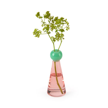 Pixie Glass Vase - Pink/ Green