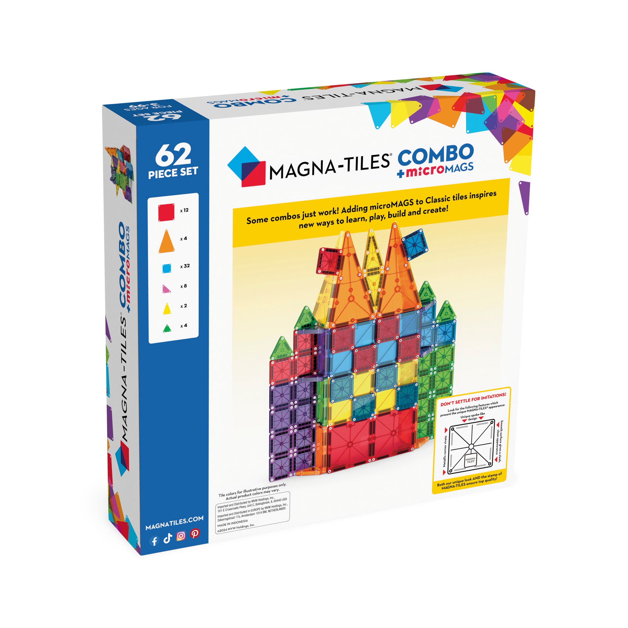 MANOMAセット Magna-Tiles Combo Set - 62 Pieces – MoMA Design Store