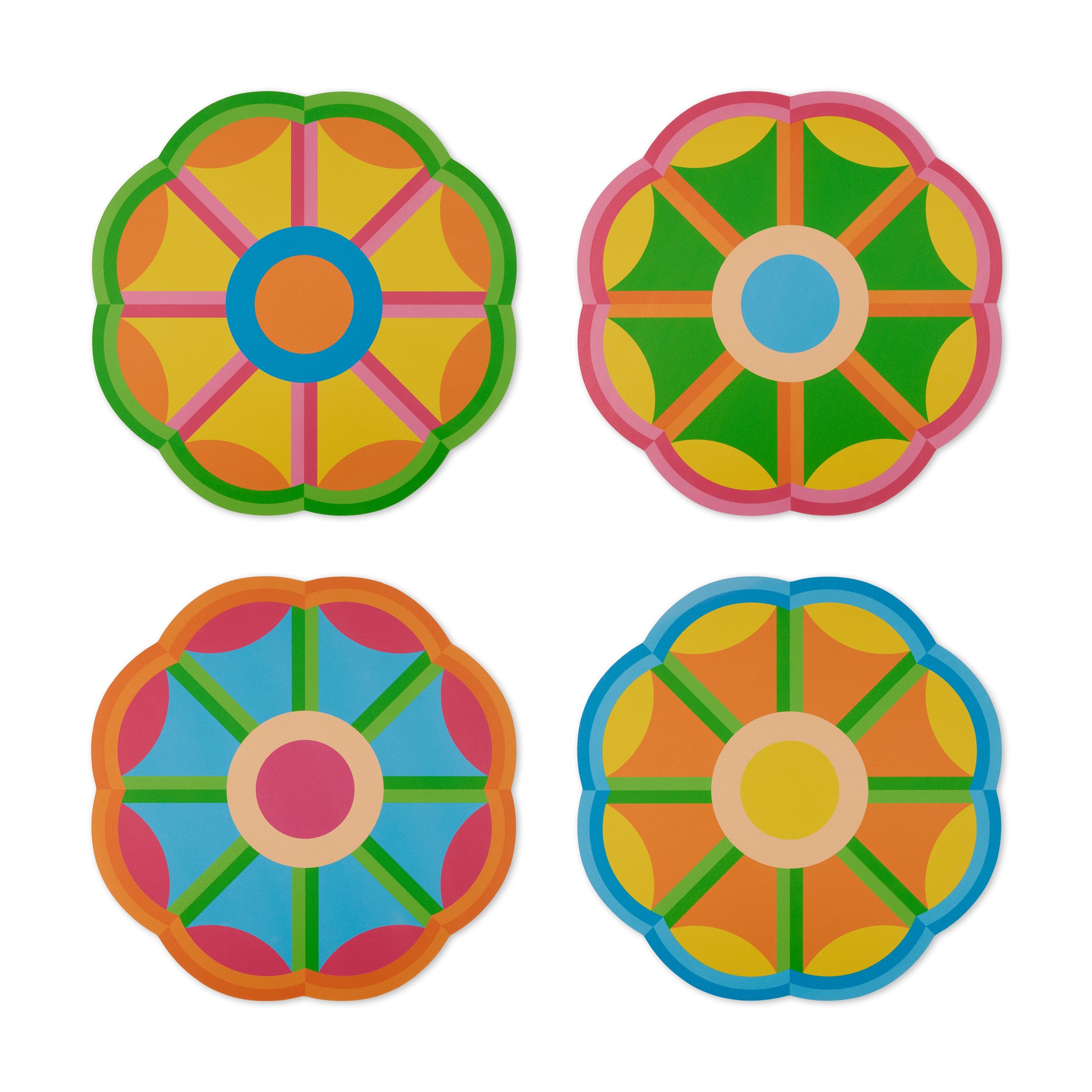 Yinka Ilori Radiant Blooms Recycled Leather Placemats - Set of 4