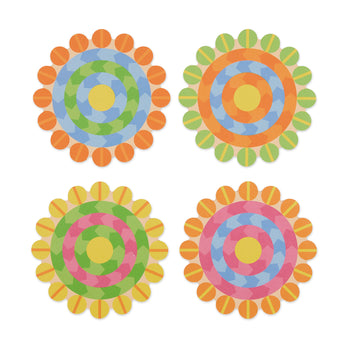 Yinka Ilori Radiant Blooms Recycled Leather Coasters - Set of 4