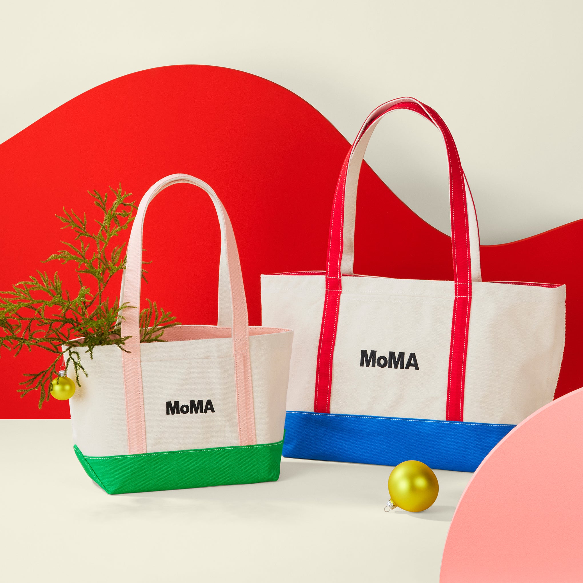 MoMA Baggu Heavyweight Canvas Tote - Pink/ Green – MoMA Design Store