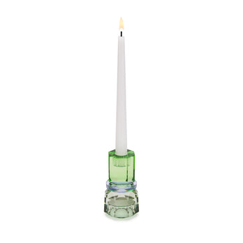 Faceted Crystal Candle Holder Mint/Violet/Olive