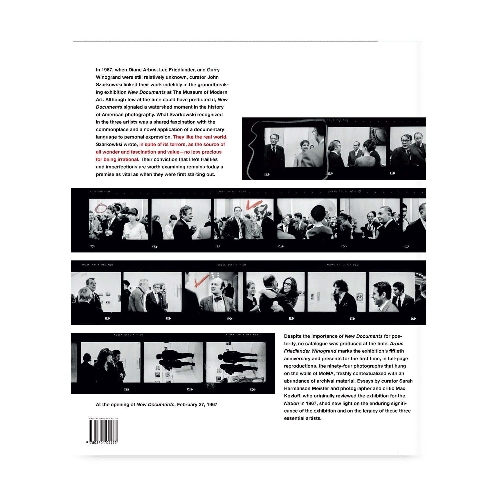 Arbus, Friedlander, Winogrand: New Documents, 1967 - Hardcover