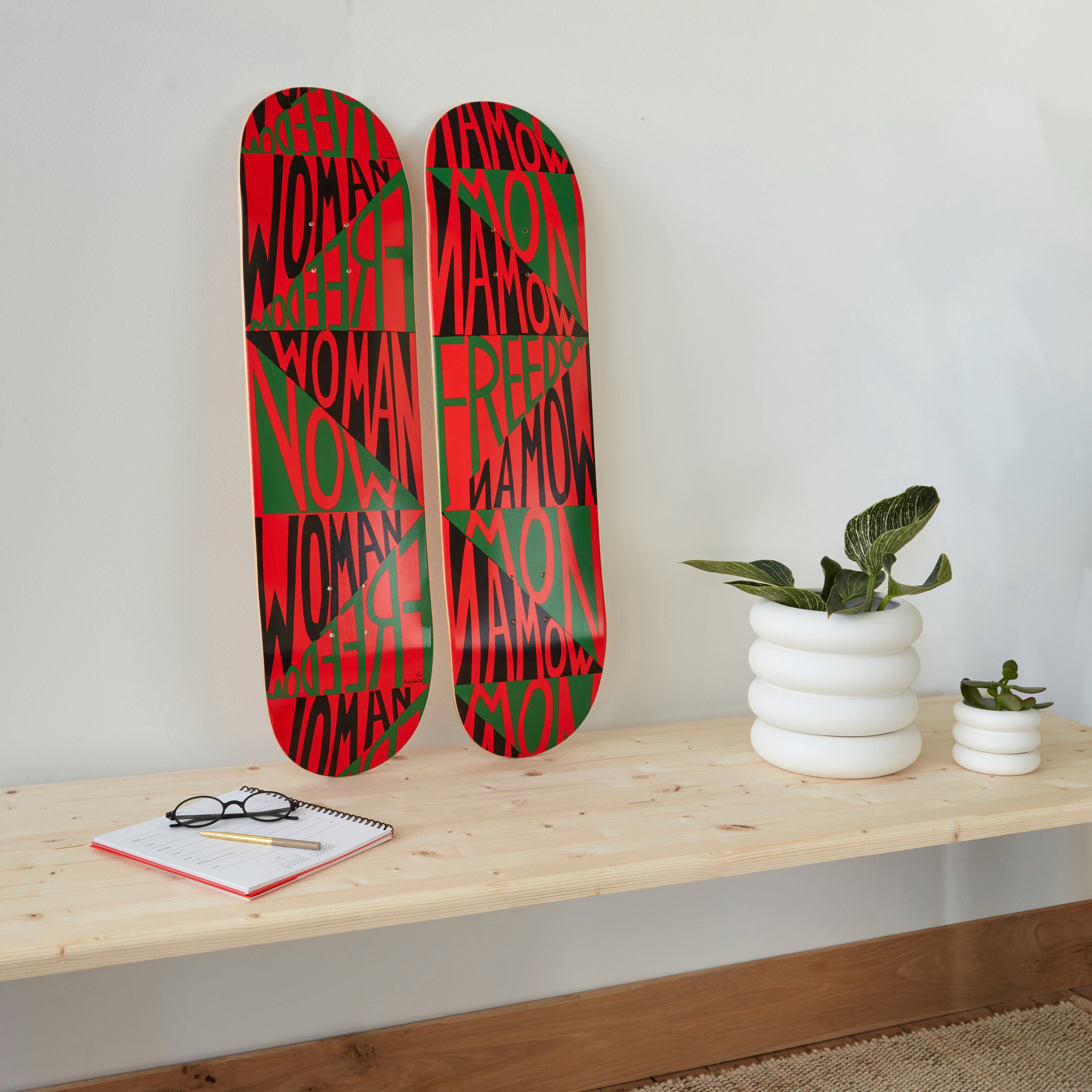 Faith Ringgold Woman Freedom Now Skateboard Diptych – MoMA Design