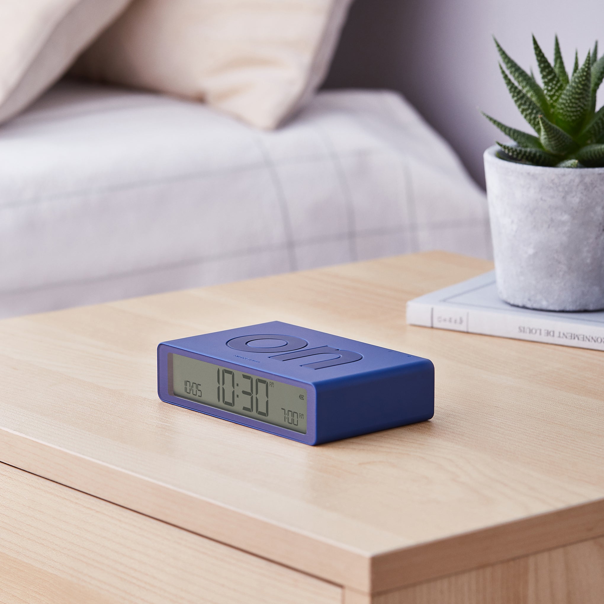 Lexon Flip Rechargeable Alarm Clock - Dark Blue – MoMA Design Store