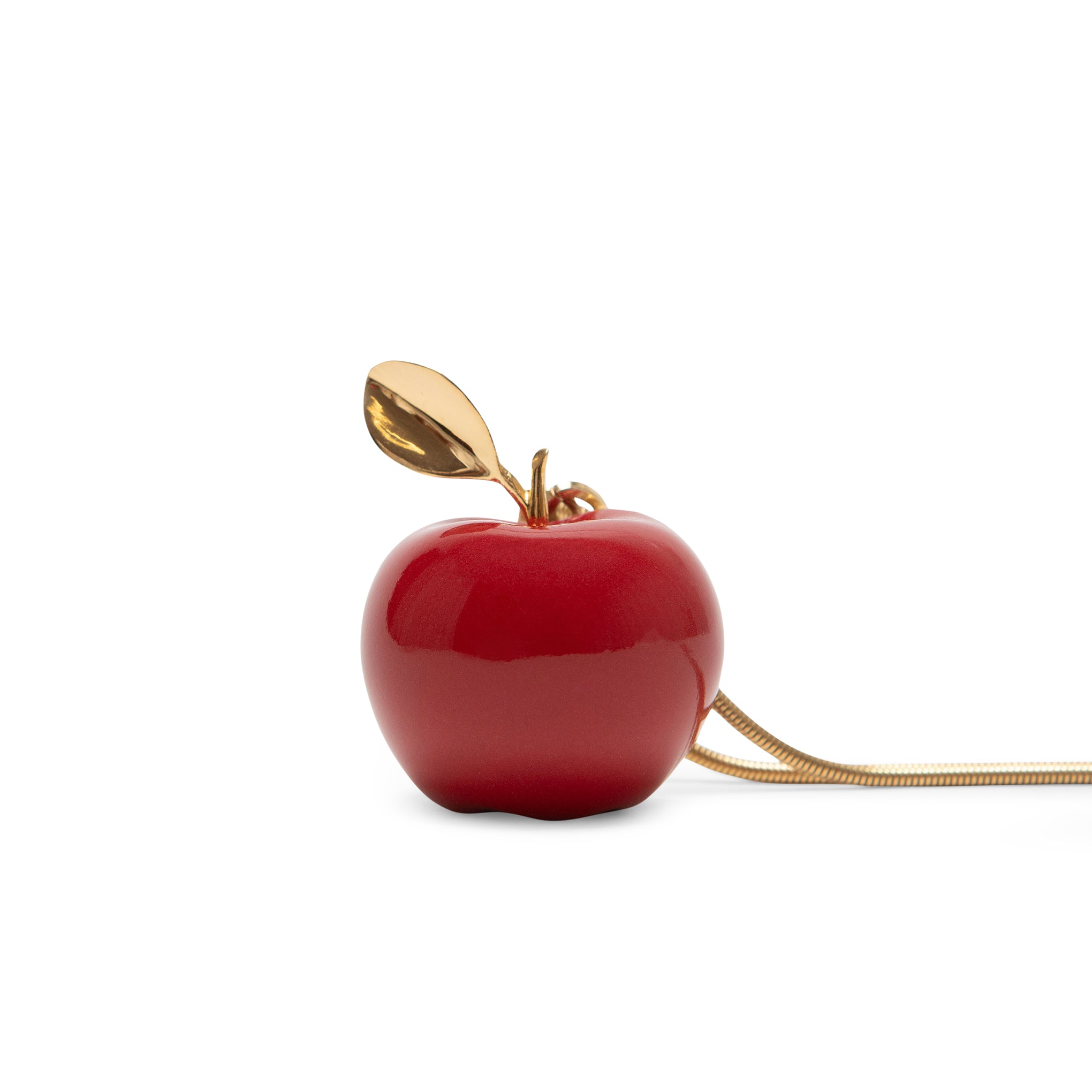 Andrés Gallardo Large Red Apple Gold-Plated Necklace – MoMA Design