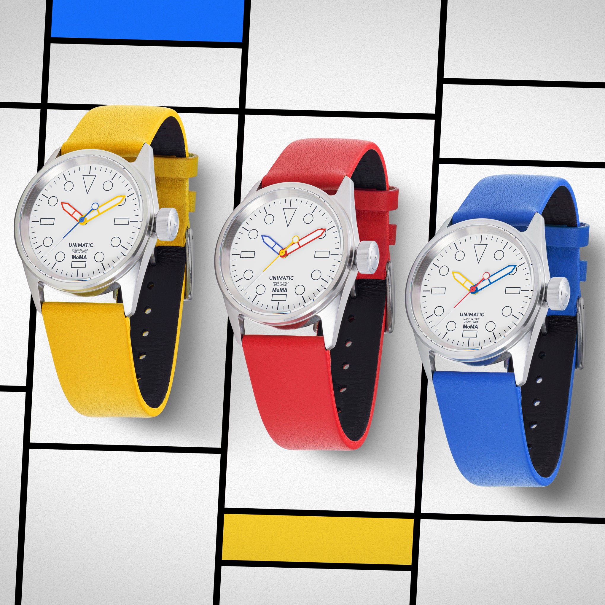MoMA Unimatic De Stijl Modello Cinque Watch - Yellow – MoMA Design