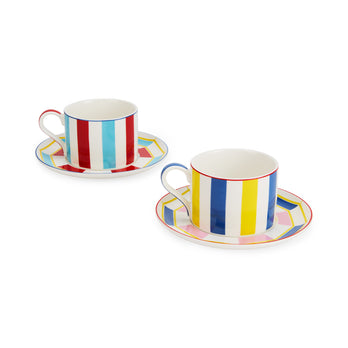 Geocromia Porcelain Dinnerware - Cup Saucer S/2