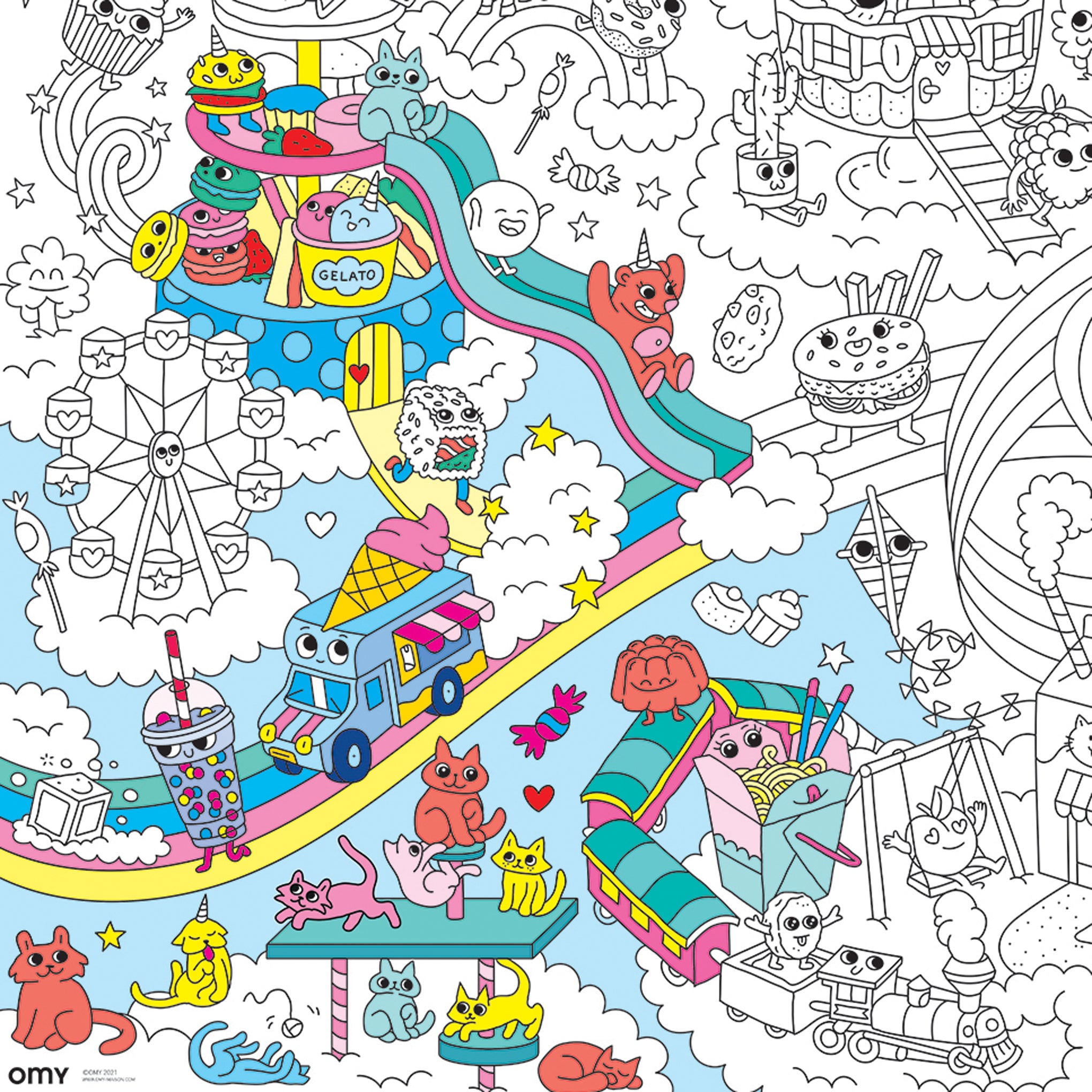 OMY Space Station Giant Coloring Poster
