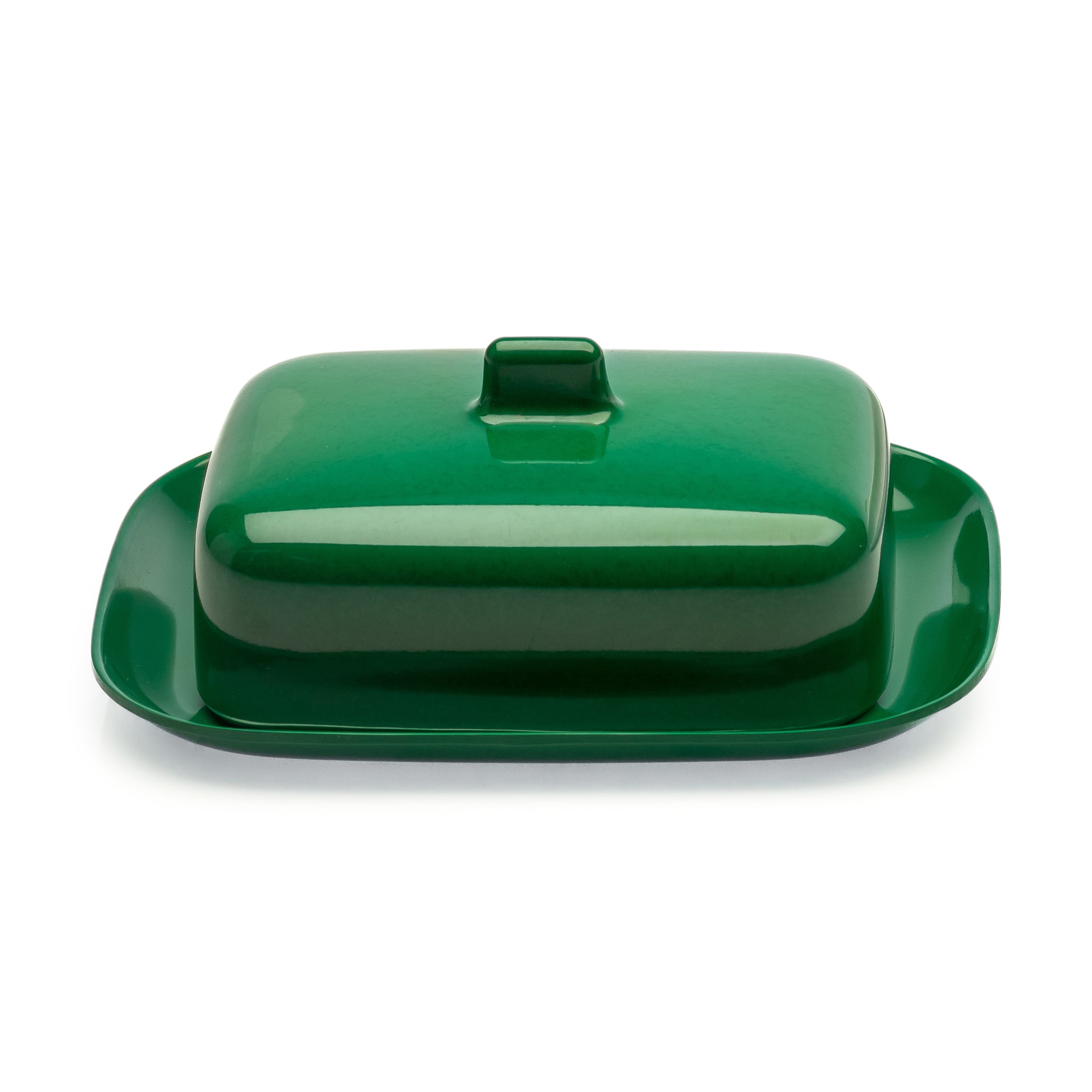 Portuguese Melamine Butter Dish - Green