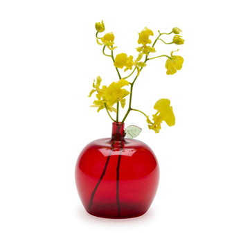 Glass Fruit Bud Vase - Red