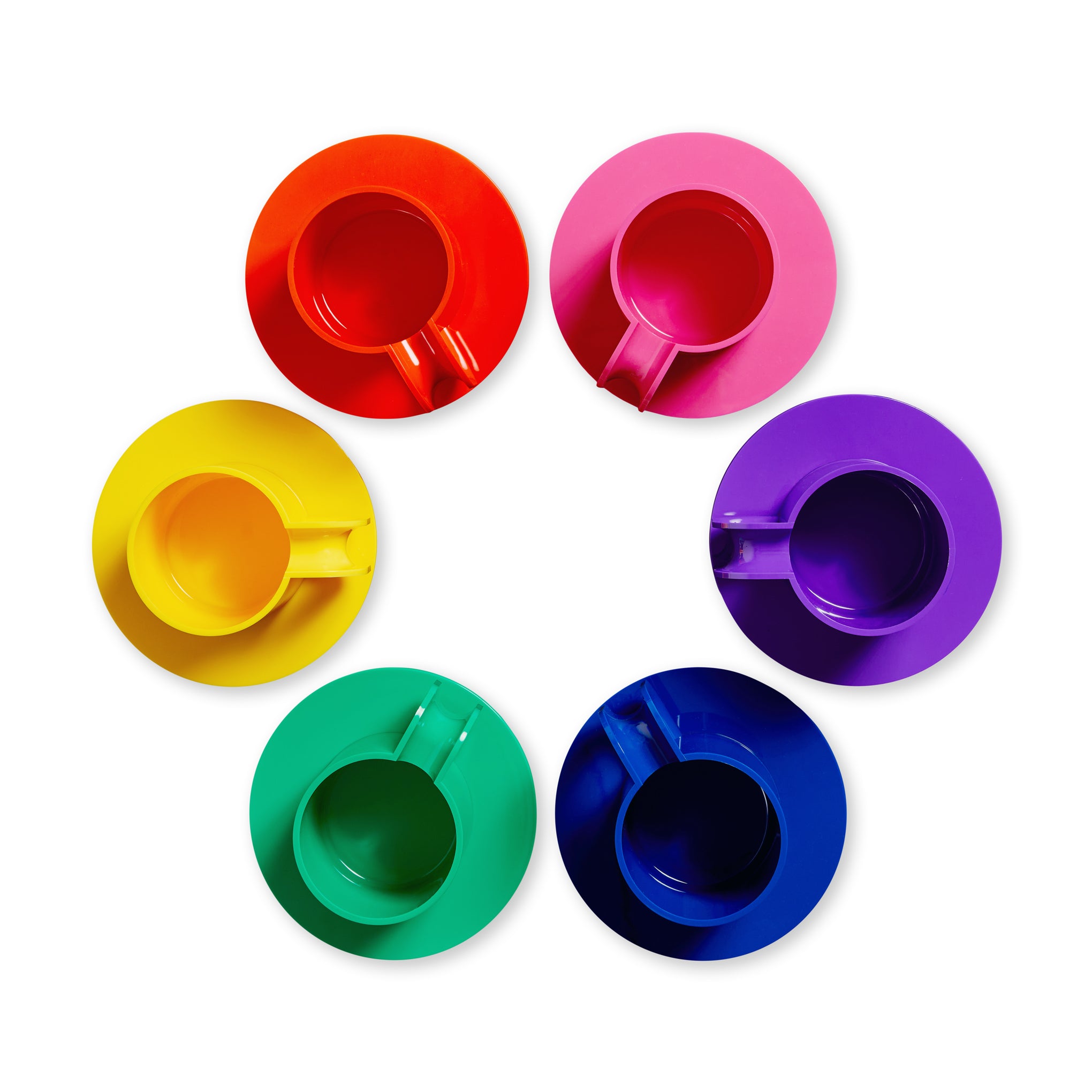 Vignelli Hellerware Max Stacking Cups & Saucers - Set of 6