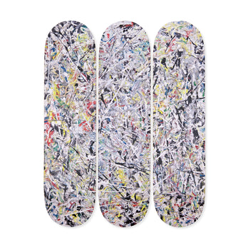 Jackson Pollock White Light Skateboard Triptych from The Skateroom