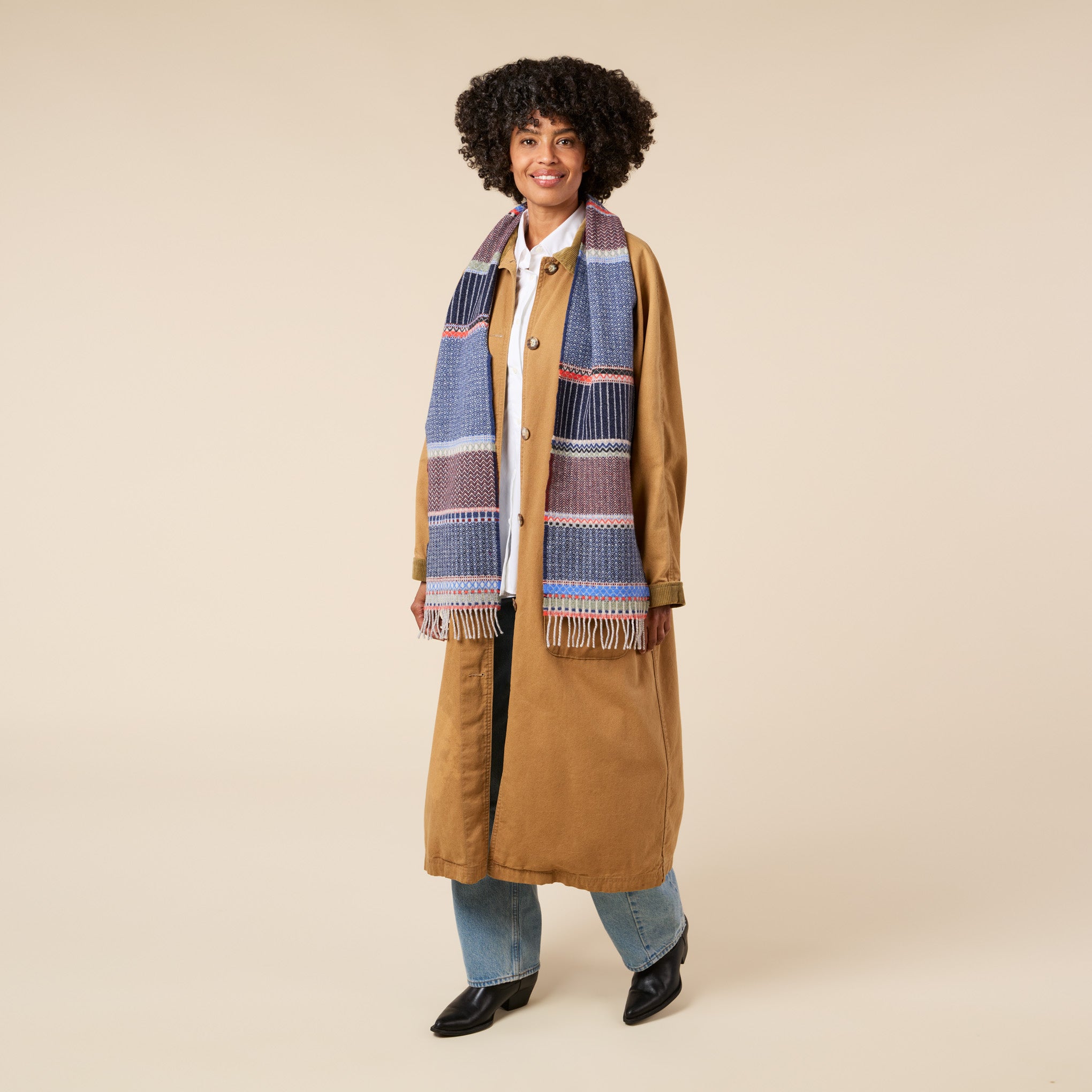 Wallace Sewell Cassia Lambswool Scarf - Fossil – MoMA Design Store