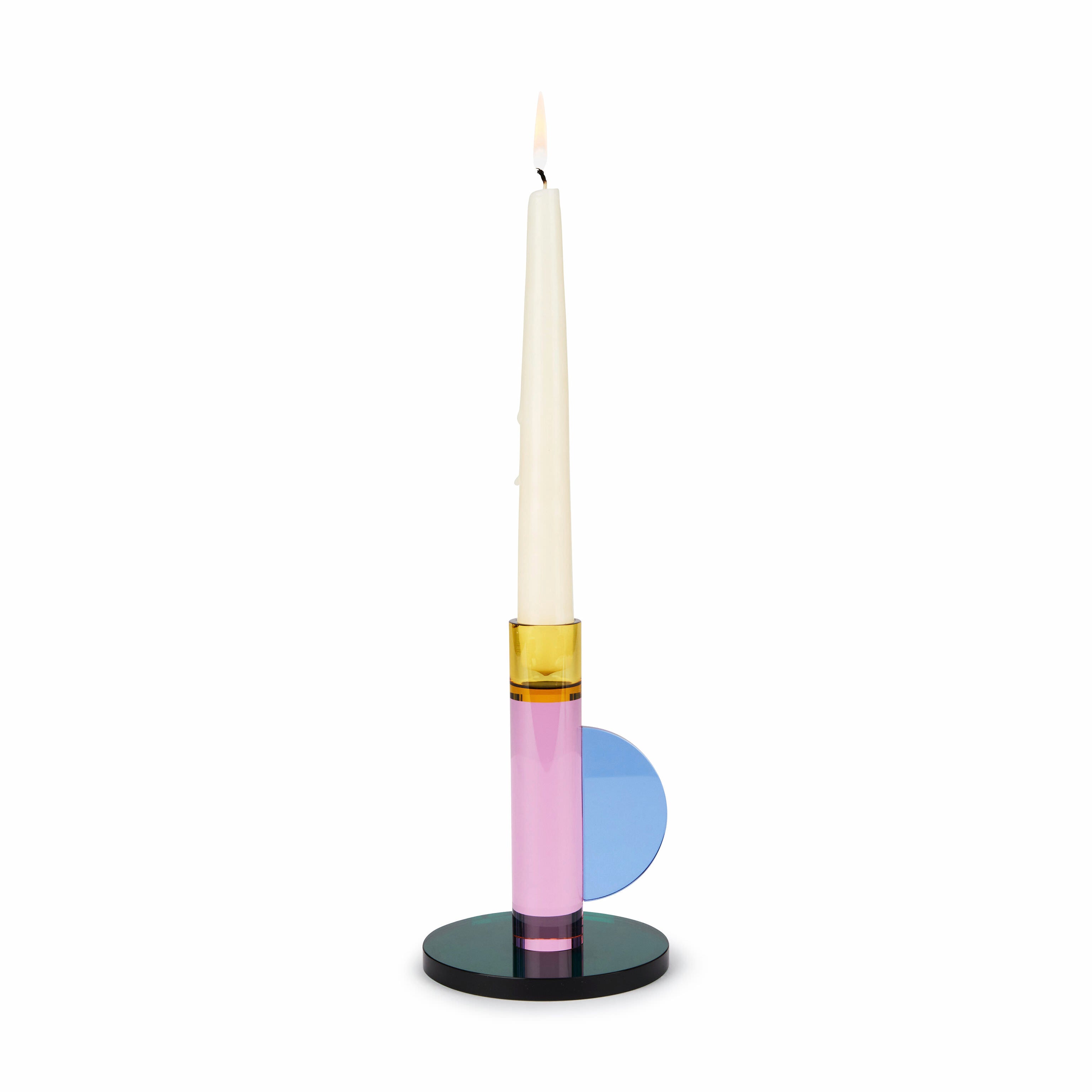 Astro Crystal Candlestick Holder - Pink