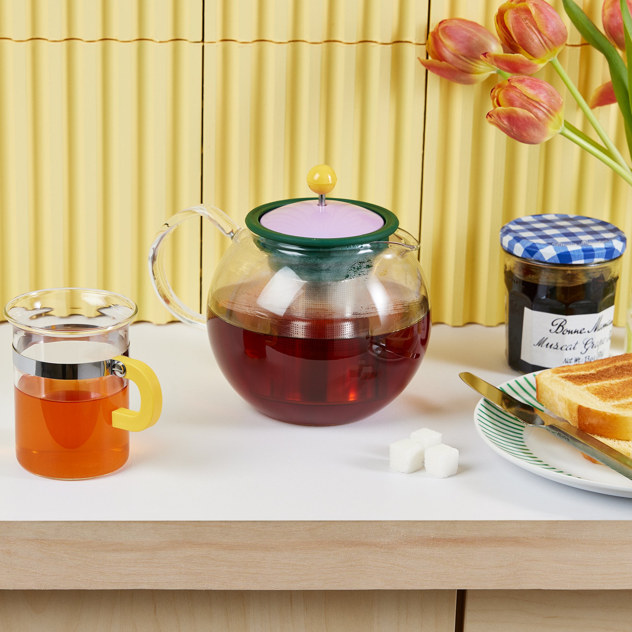 Bodum Assam Brew Teapot - Yellow/ Lilac – MoMA Design Store