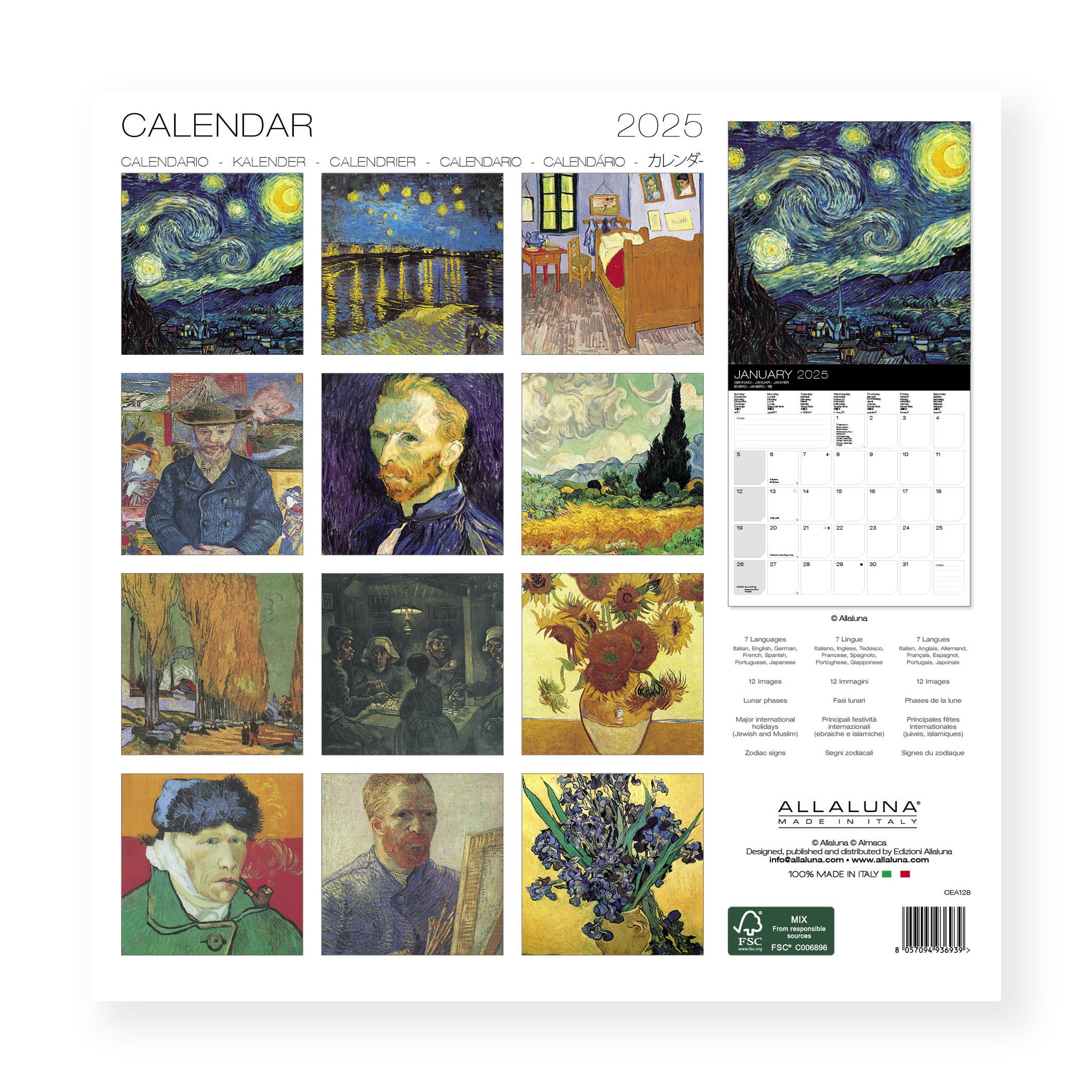 2025 Vincent van Gogh Wall Calendar MoMA Design Store