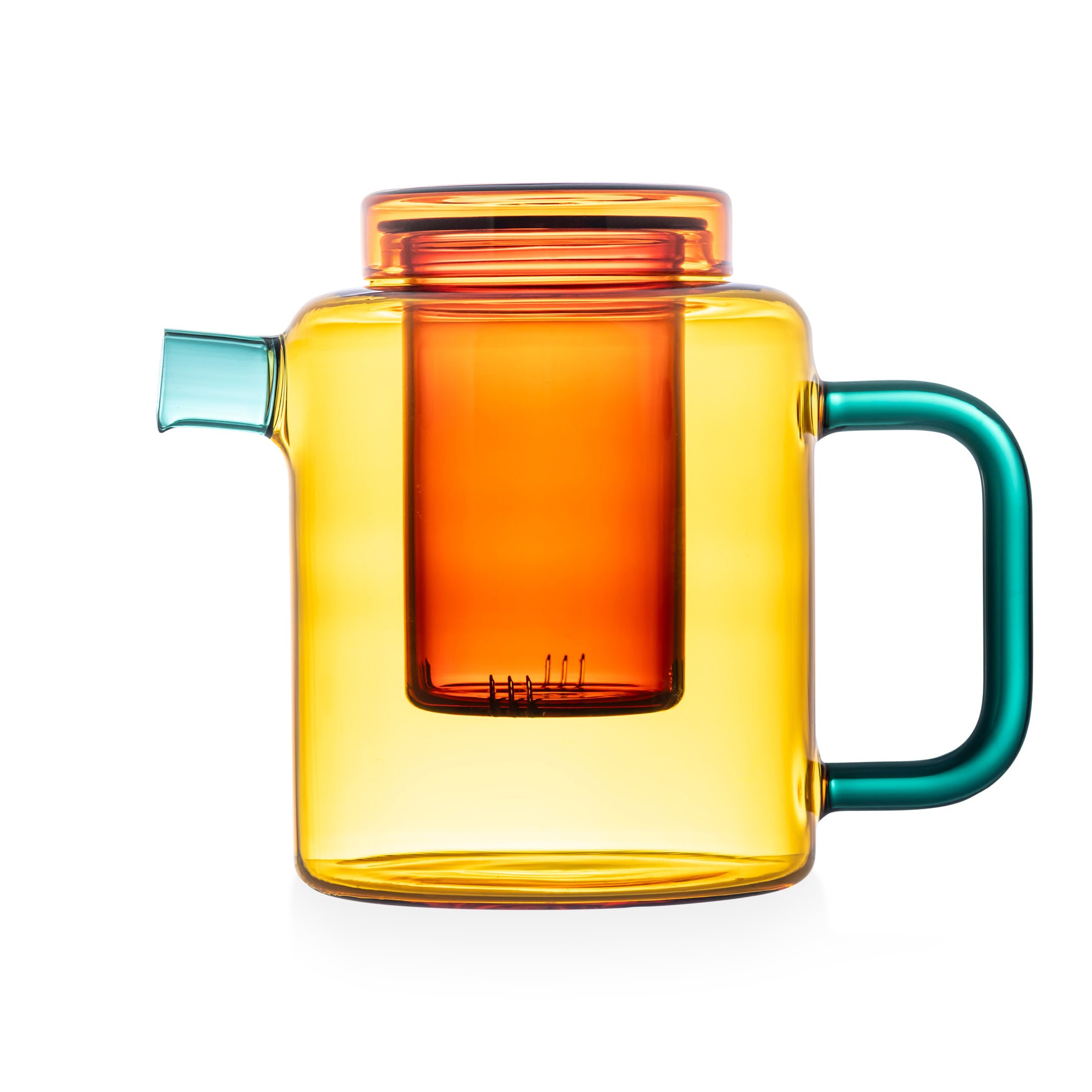 Chá Glass Brewer Teapot - Toffee/ Teal