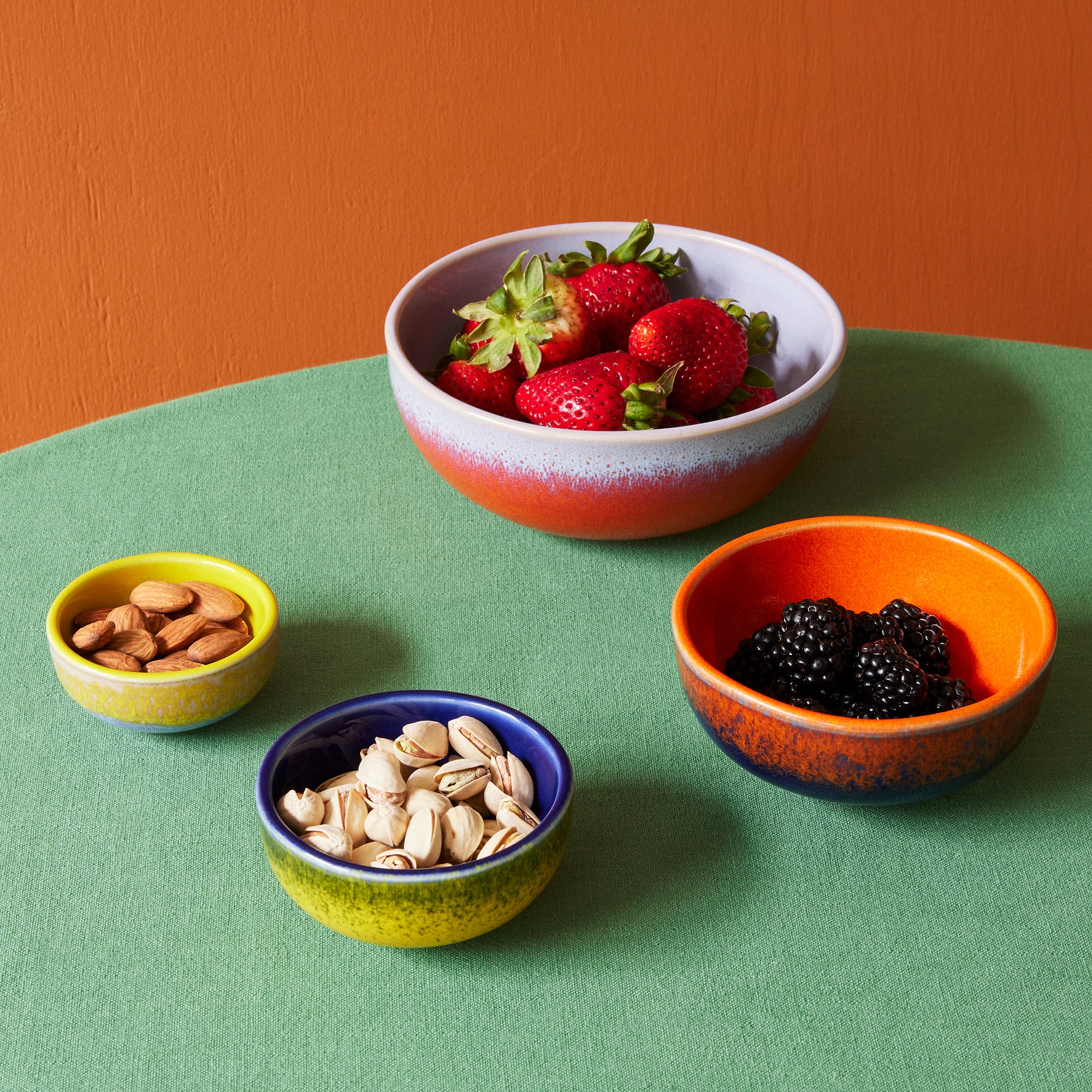 Portuguese Glazed Ceramic Nesting Bowls
