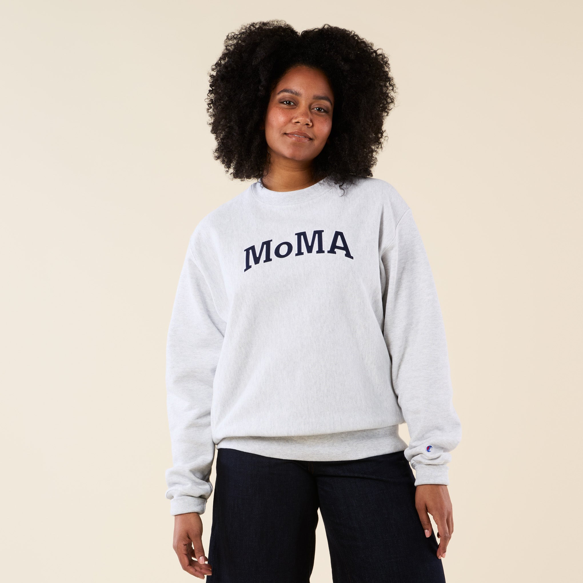 Champion クルーネックスウェットシャツ MoMA Edition ネイビー M 