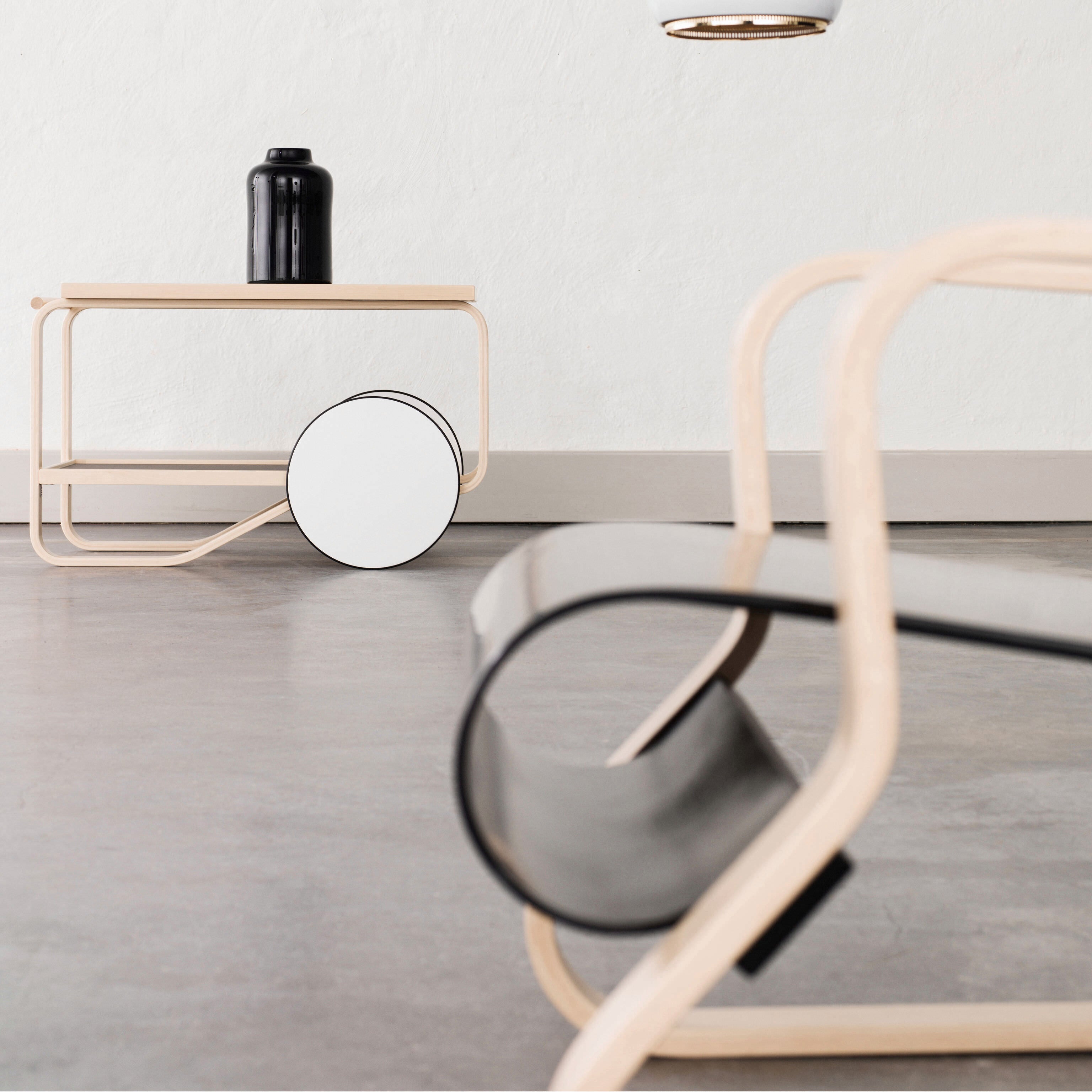 Artek Aalto Tea Trolley 901 - White/ Black/ Birch – MoMA Design Store