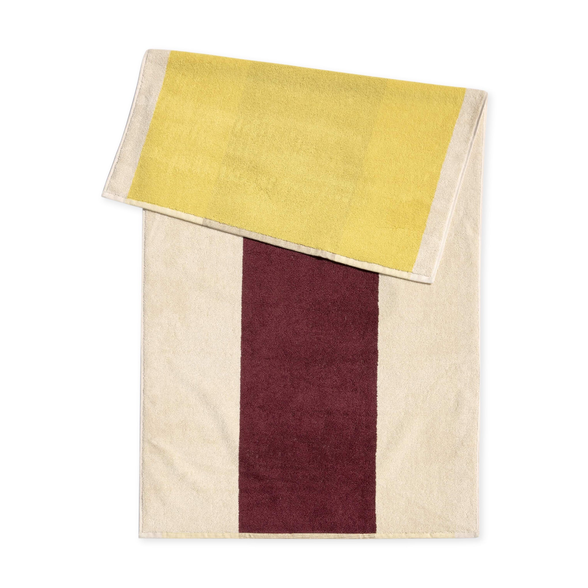 Martens Organic Cotton Towel - Yellow/ Bordeaux